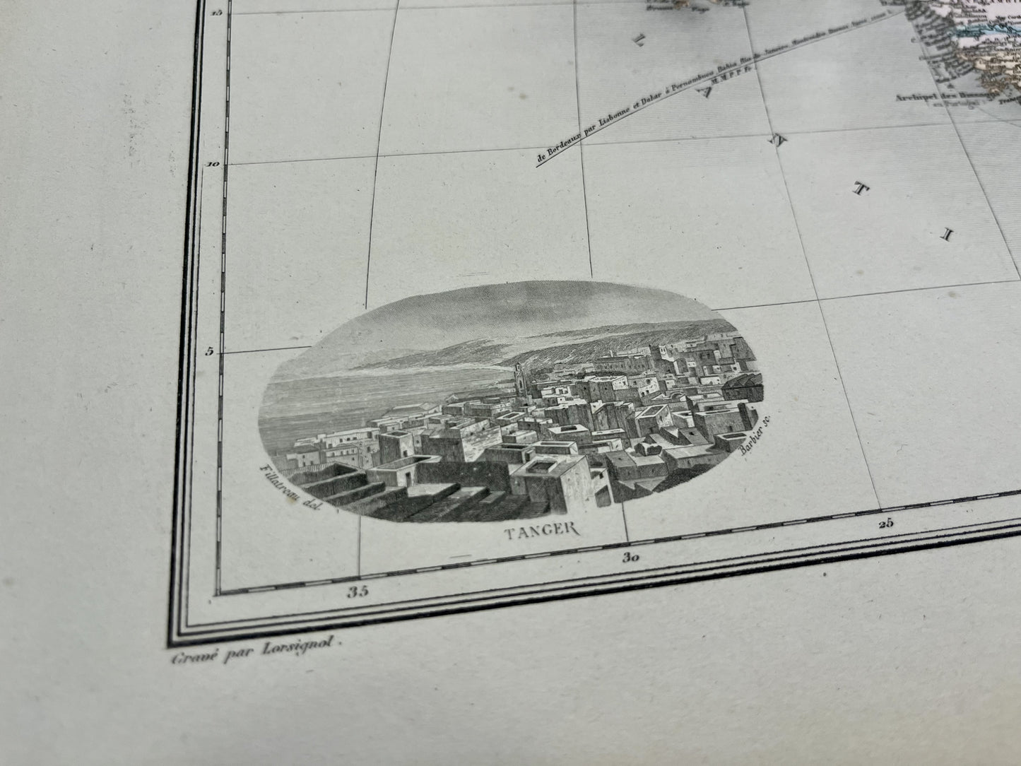 Carte decorative ancienne Afrique Nord-Ouest