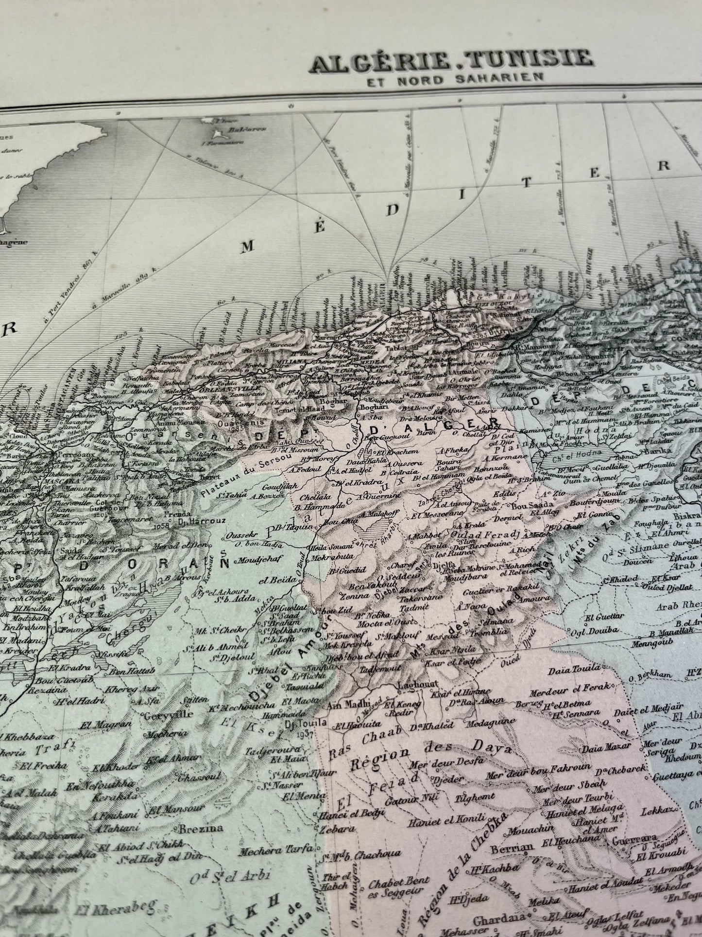 Carte decorative ancienne Algerie Tunisie