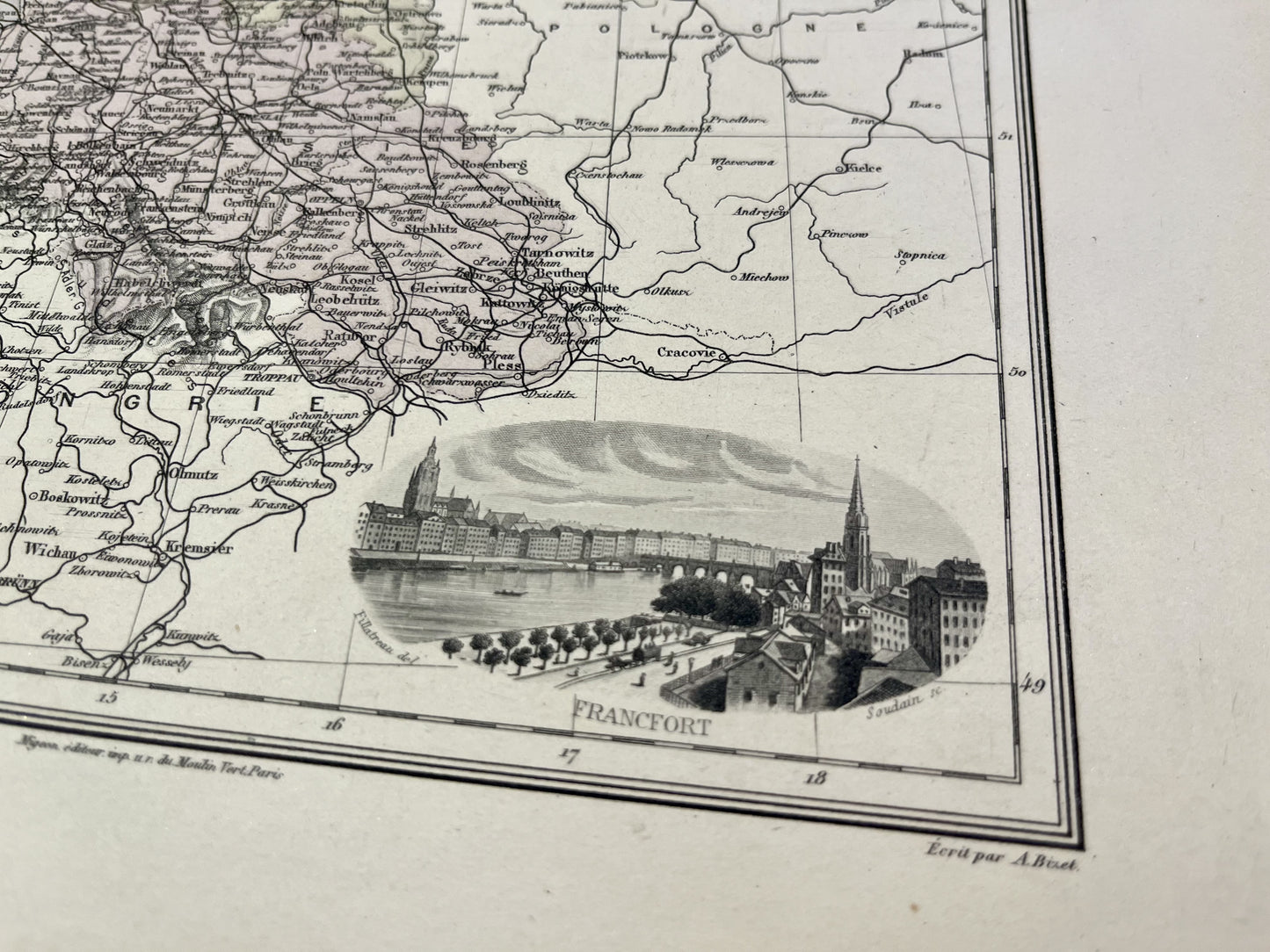 Carte decorative ancienne Allemagne Nord