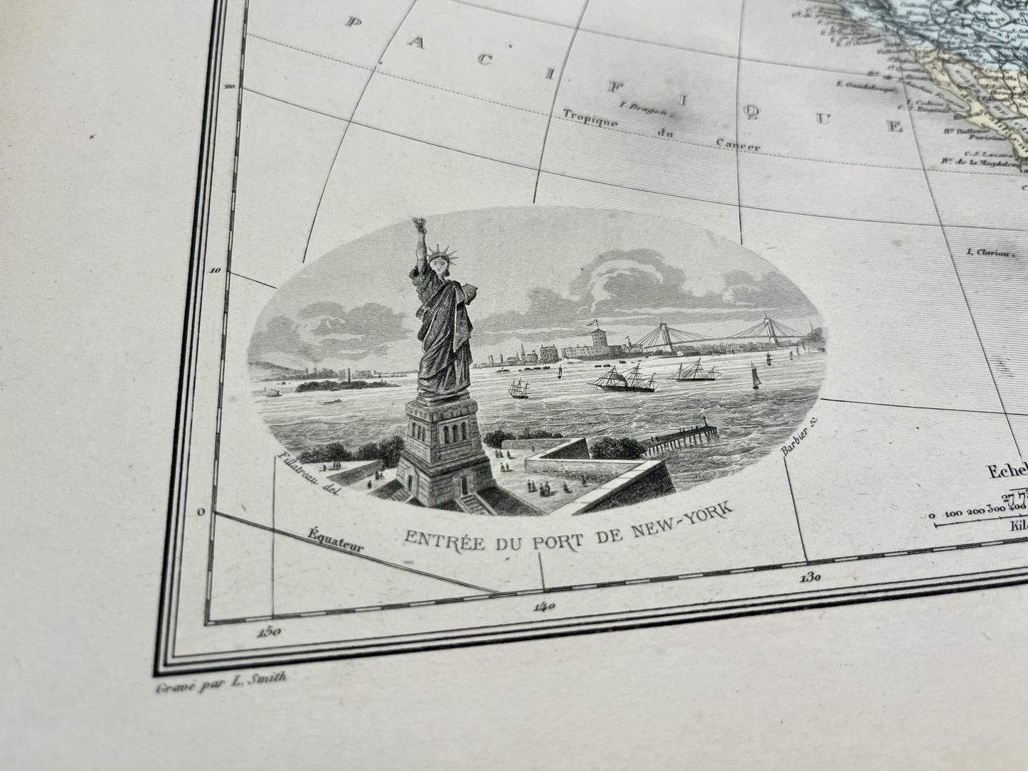 Carte decorative ancienne Amerique du Nord