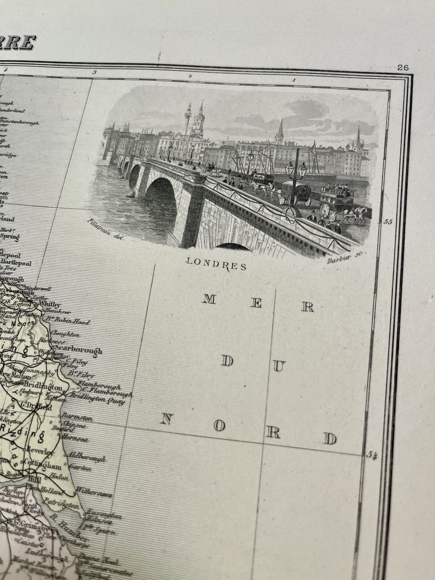 Carte decorative ancienne Angleterre Royaume-Uni