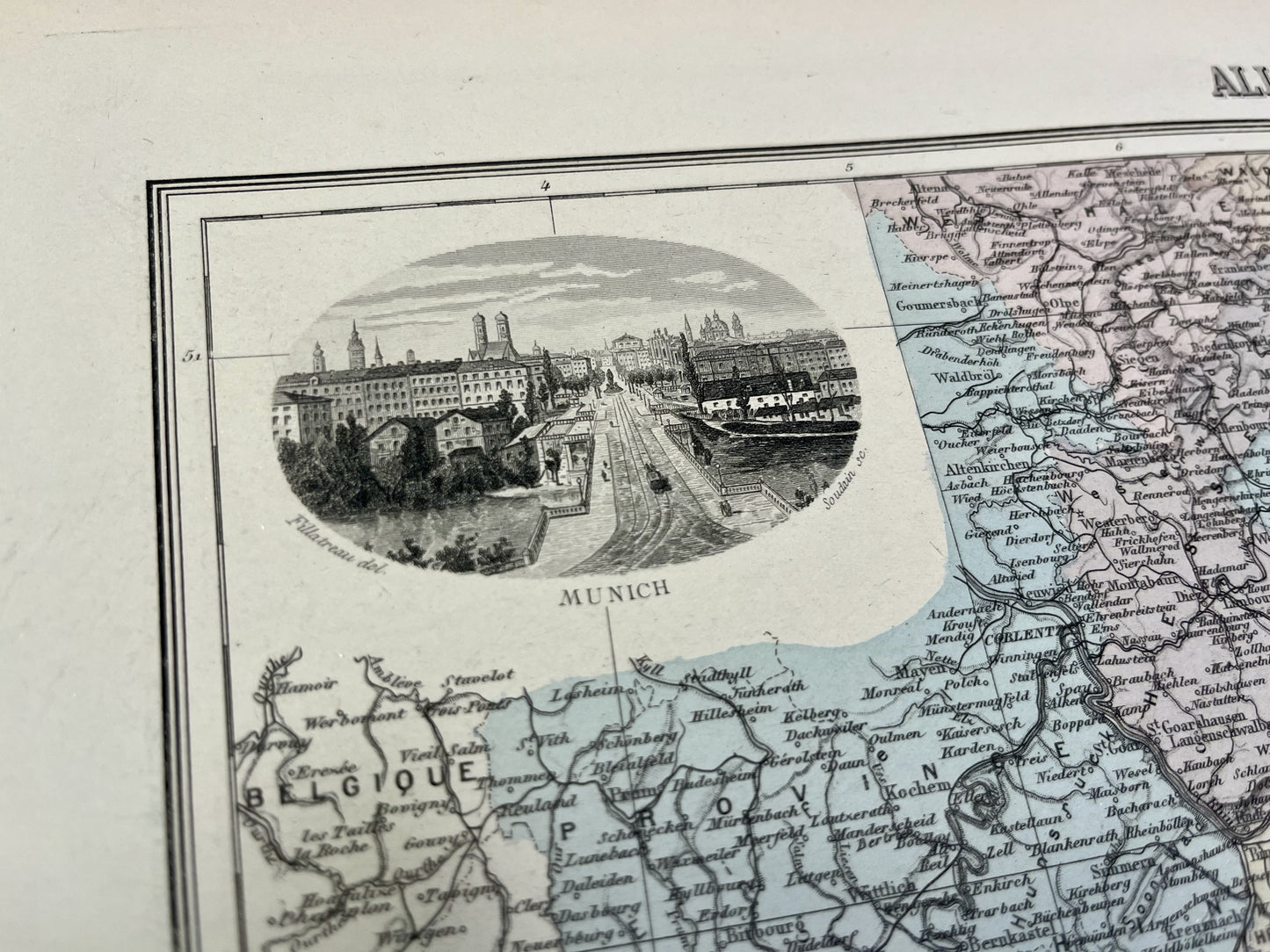 Carte decorative ancienne Baviere Allemagne