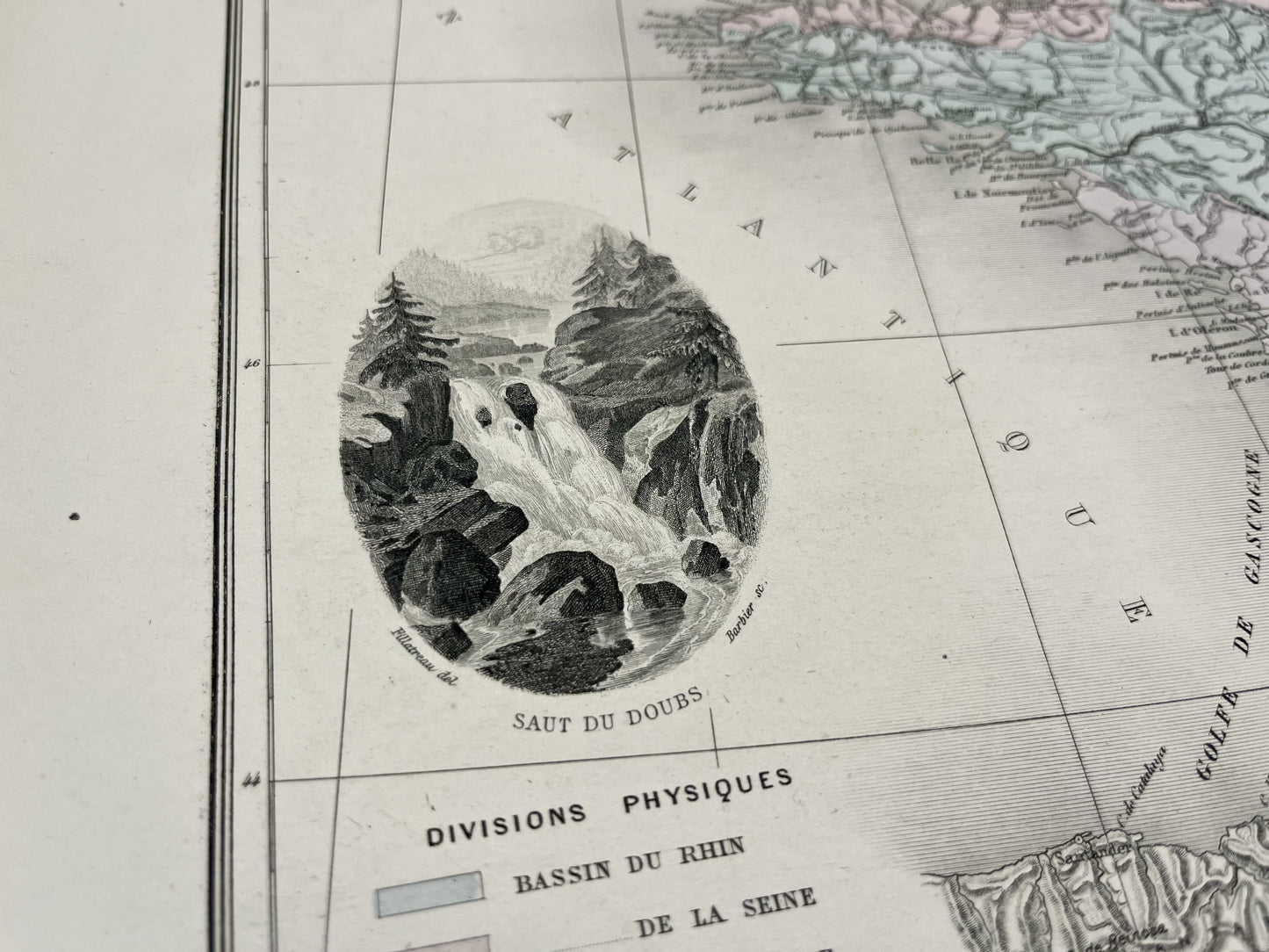 Carte decorative ancienne France physique