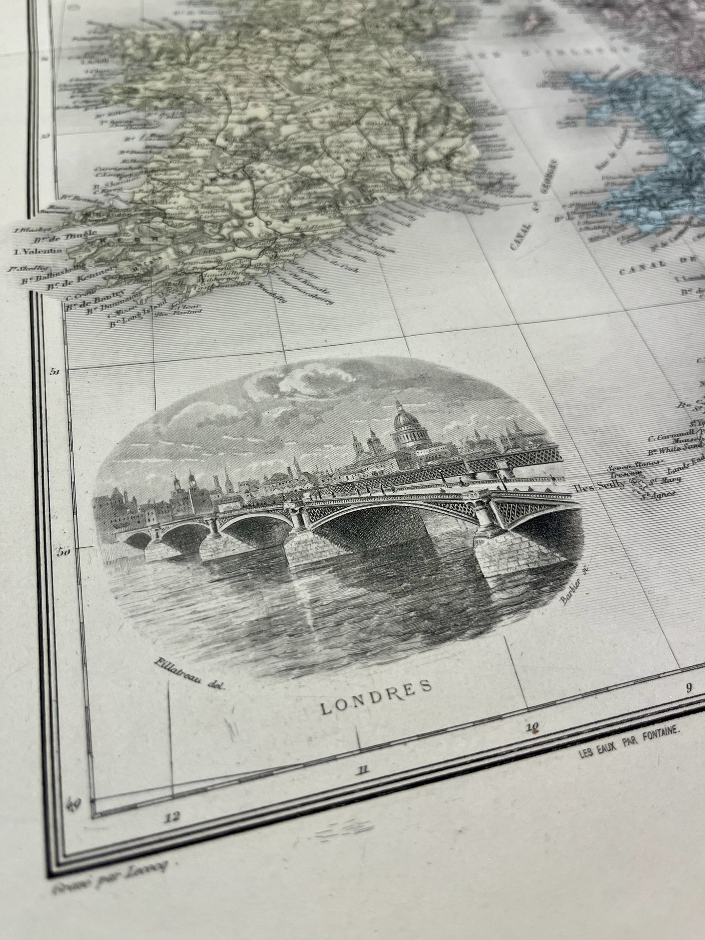 Carte decorative ancienne Grande-Bretagne