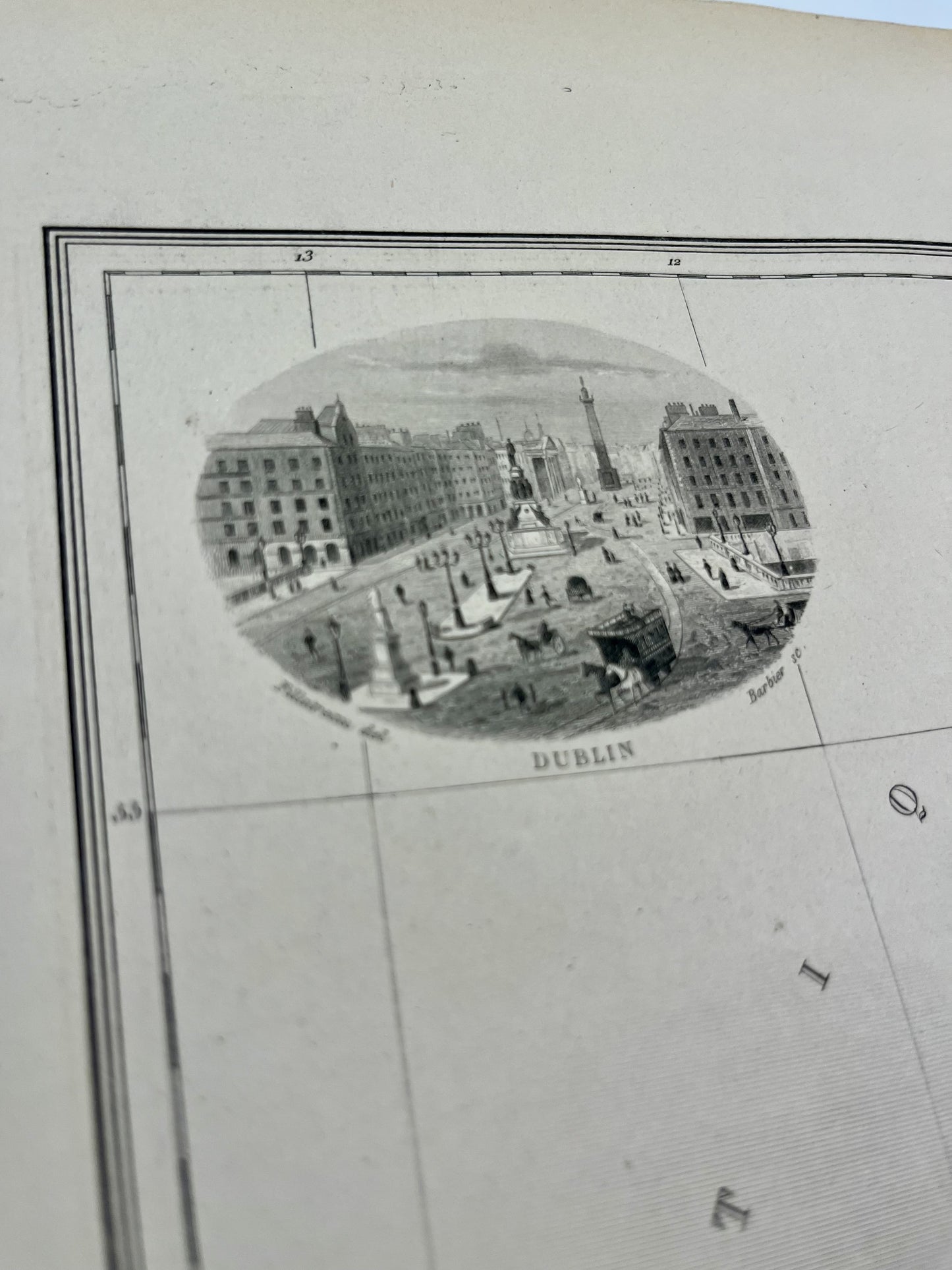 Carte decorative ancienne Irlande Ile Britannique