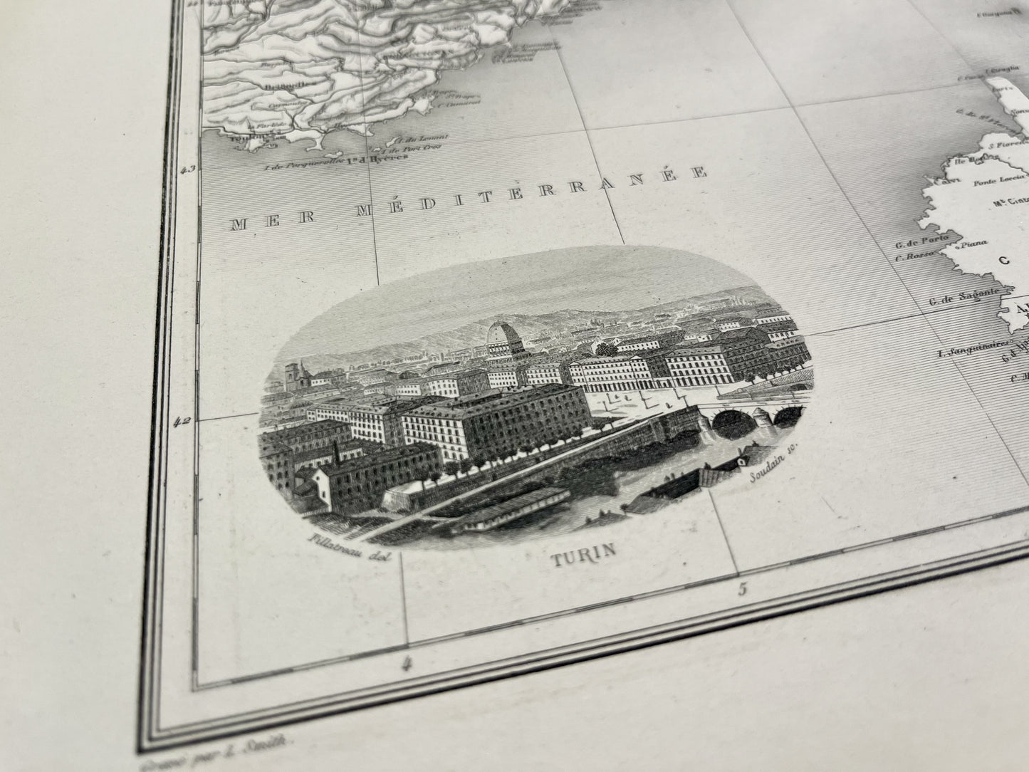 Carte decorative ancienne Italie Nord