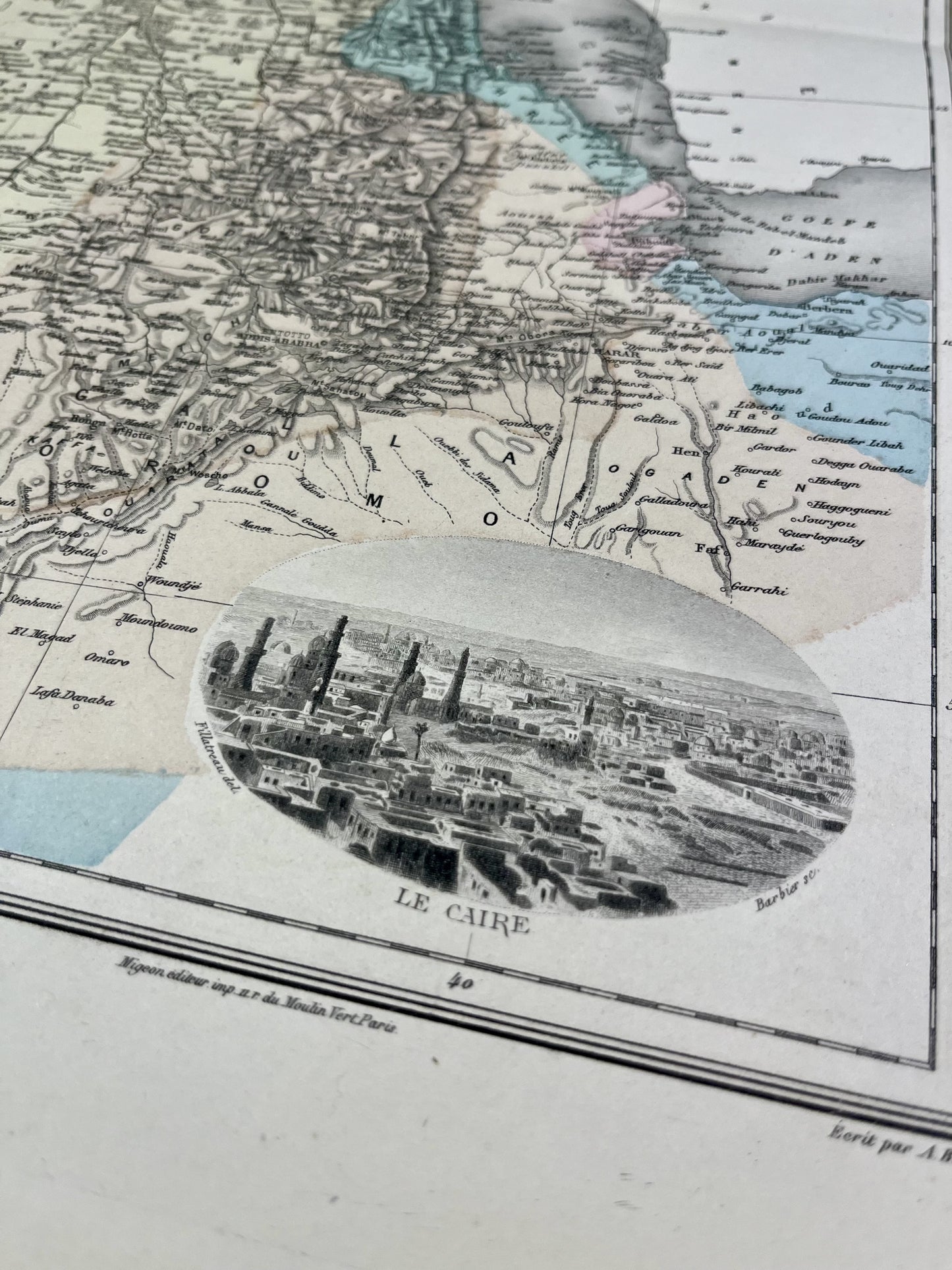 Carte decorative ancienne Mer Rouge Egypte