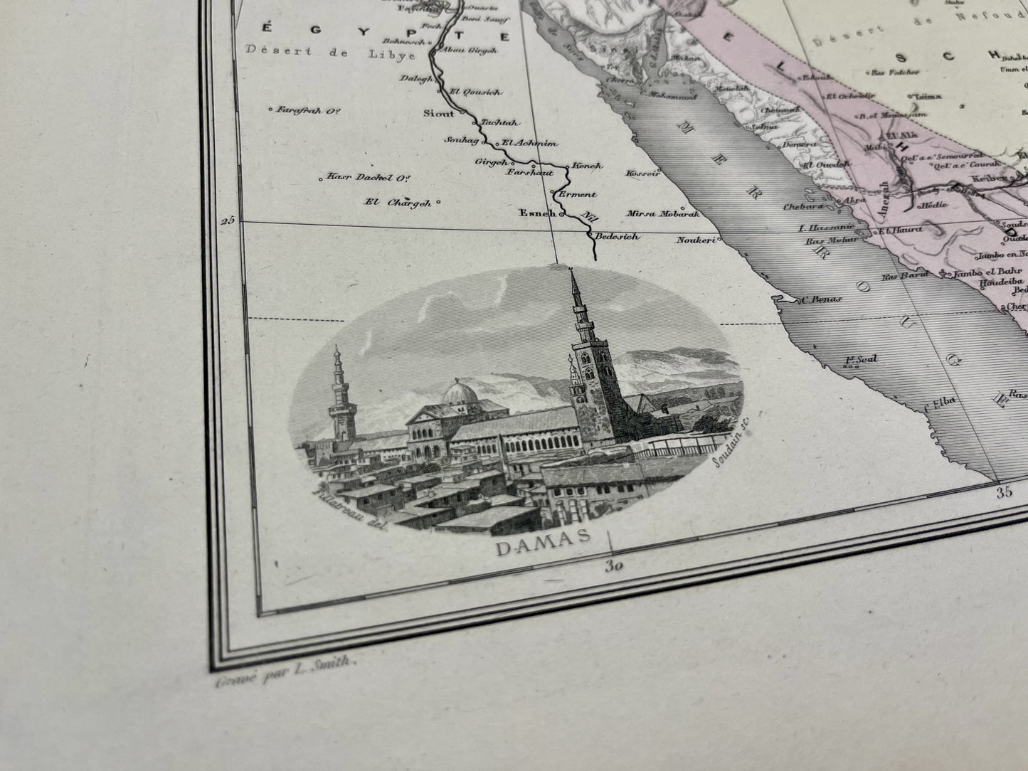 Carte decorative ancienne Perse Moyen-Orient