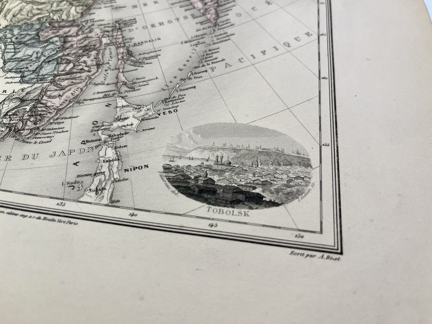 Carte decorative ancienne Russie Asie