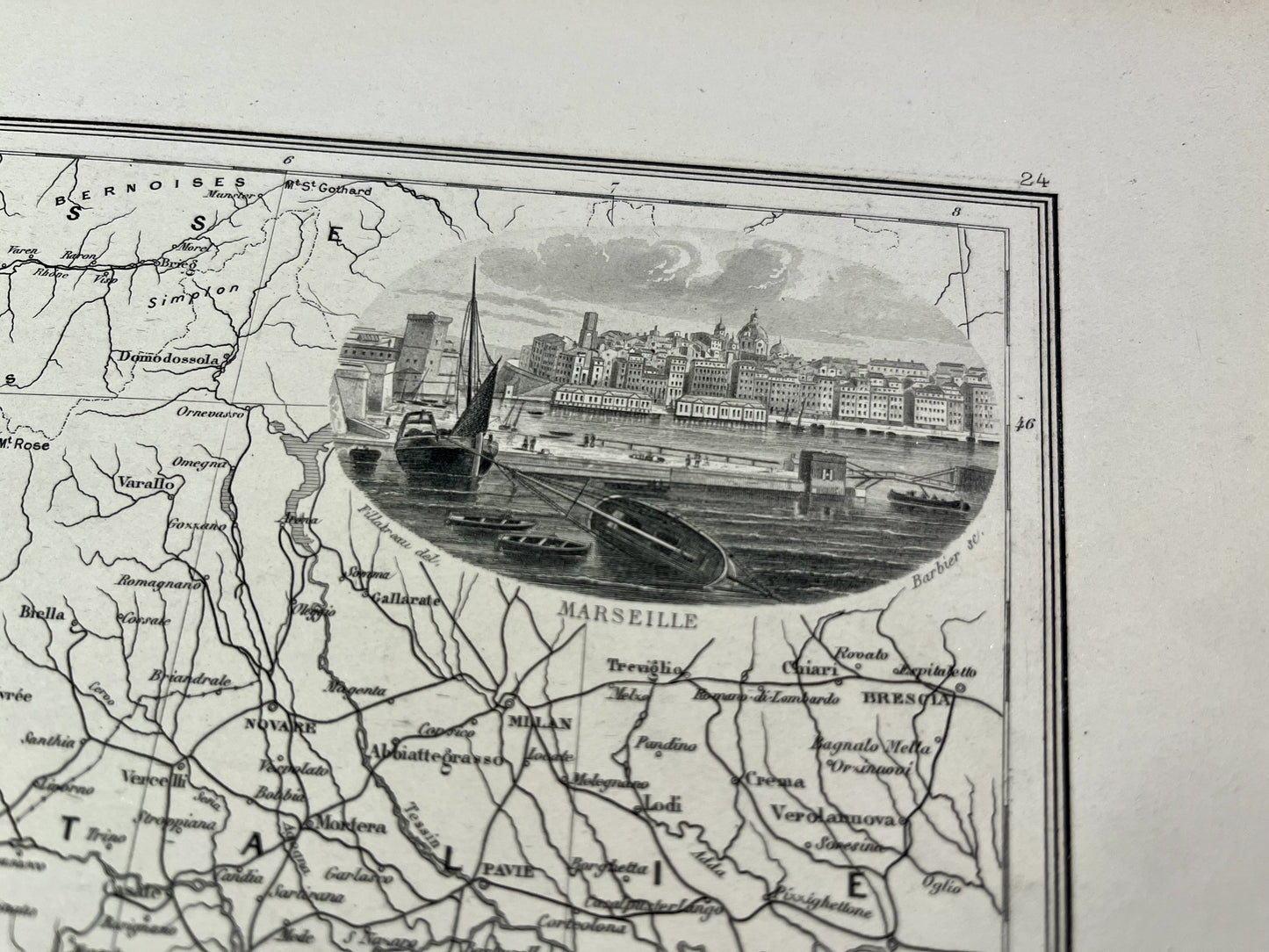 Carte decorative ancienne Sud-Est France