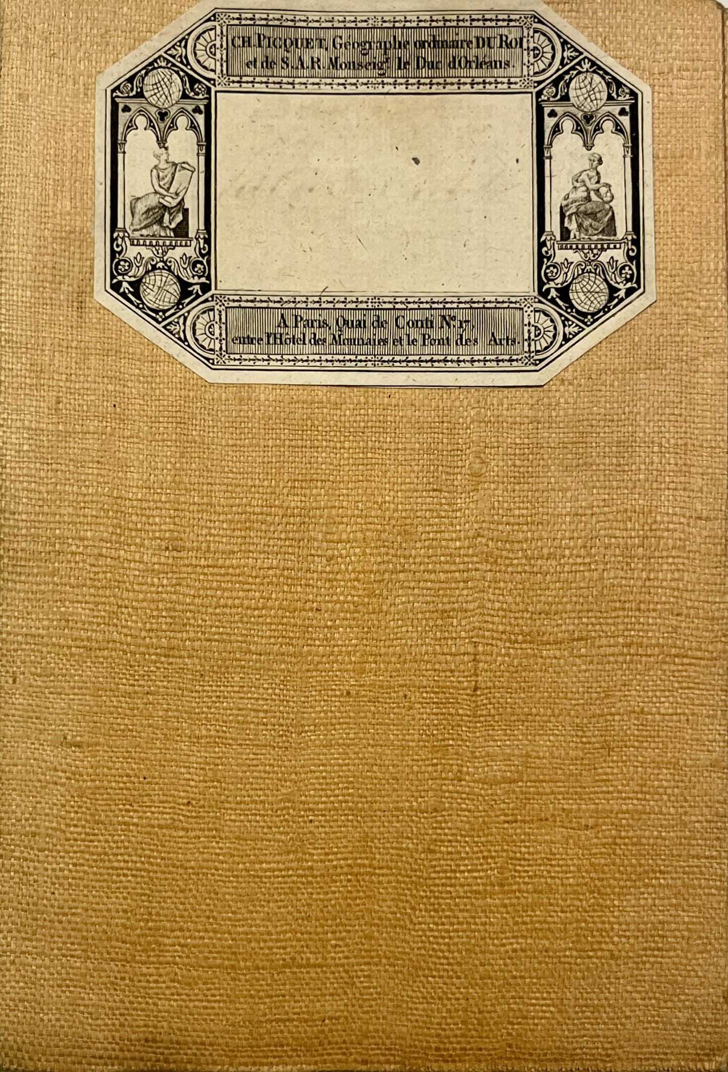 Carte entoilee ancienne Saone-et-Loire