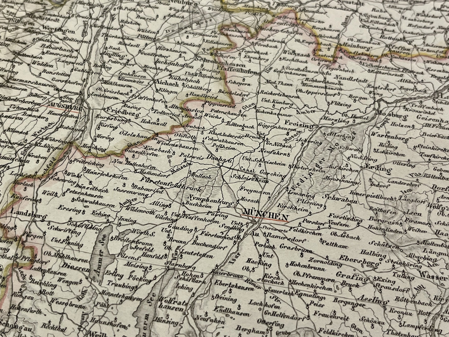 Carte geographique ancienne Baviere