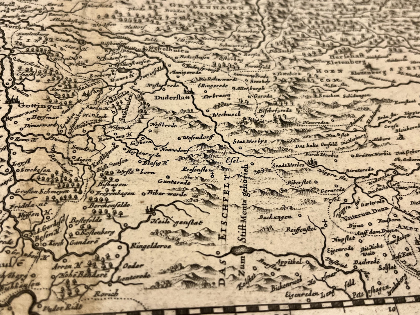 Carte geographique ancienne Brunswick Allemagne