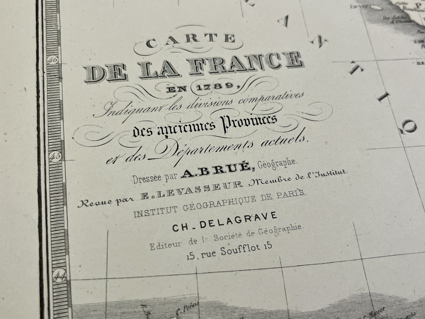 Carte geographique ancienne France par Brue