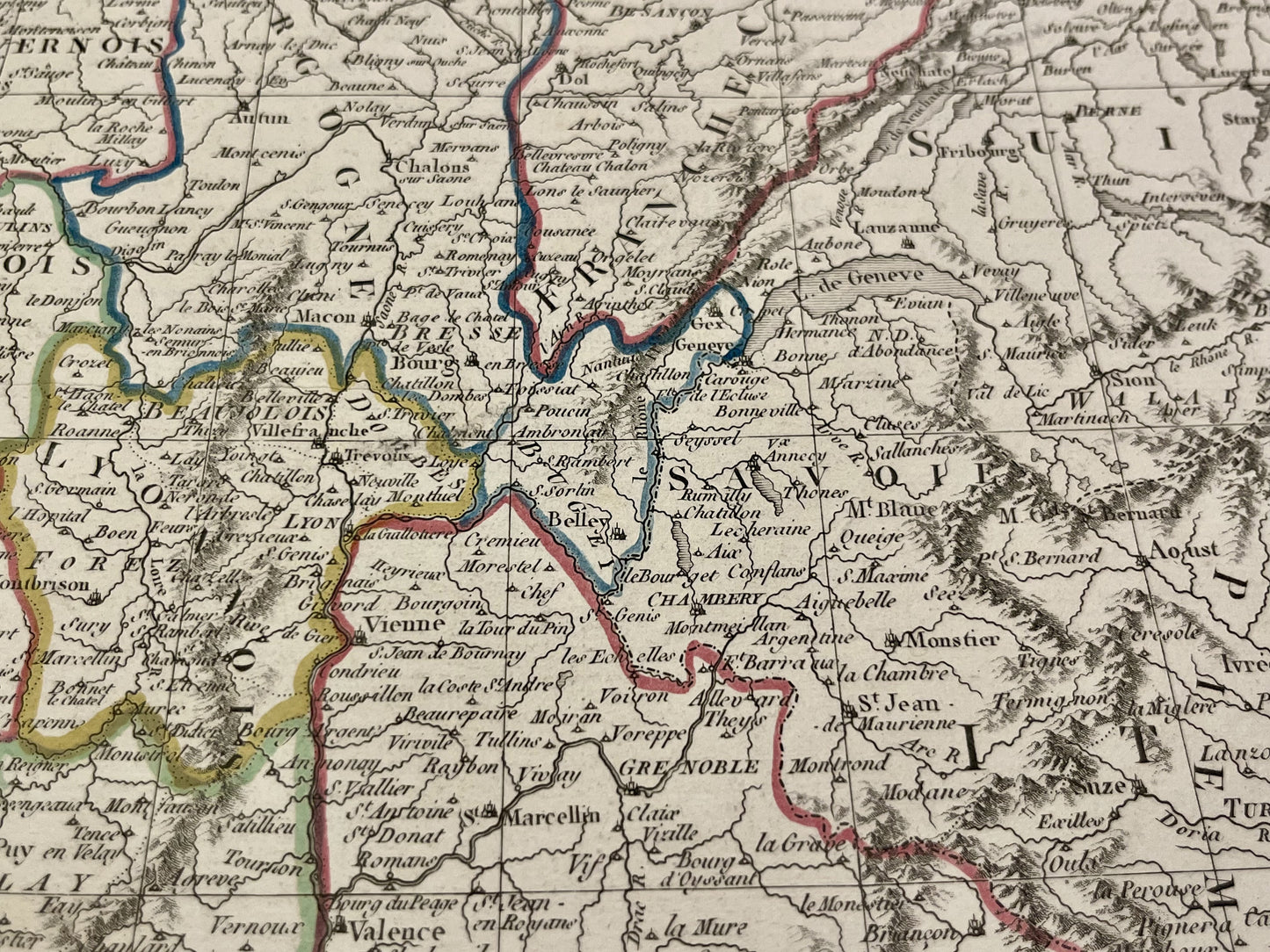 Carte geographique ancienne France sans Savoie