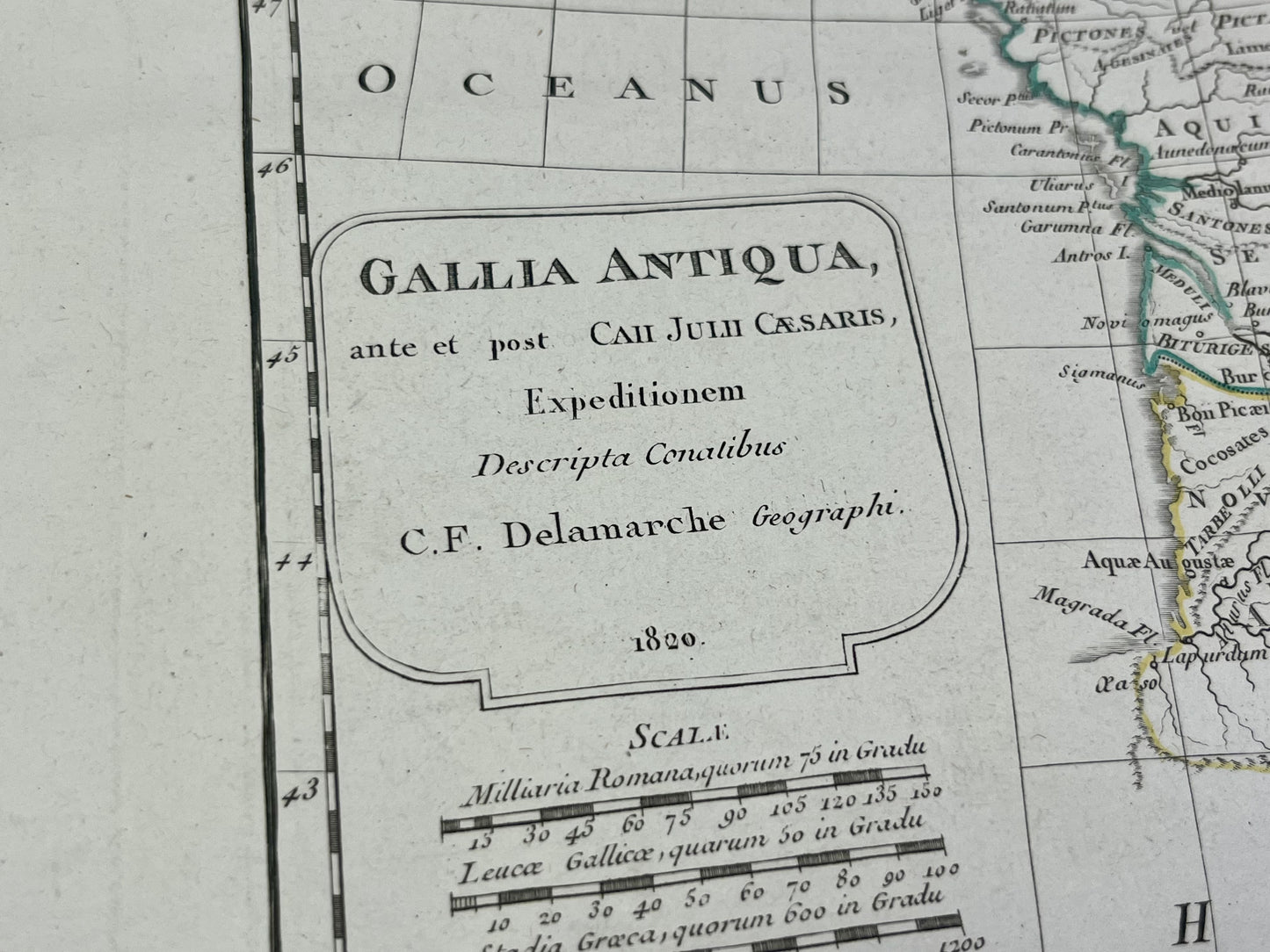 Carte geographique ancienne Gaule antique