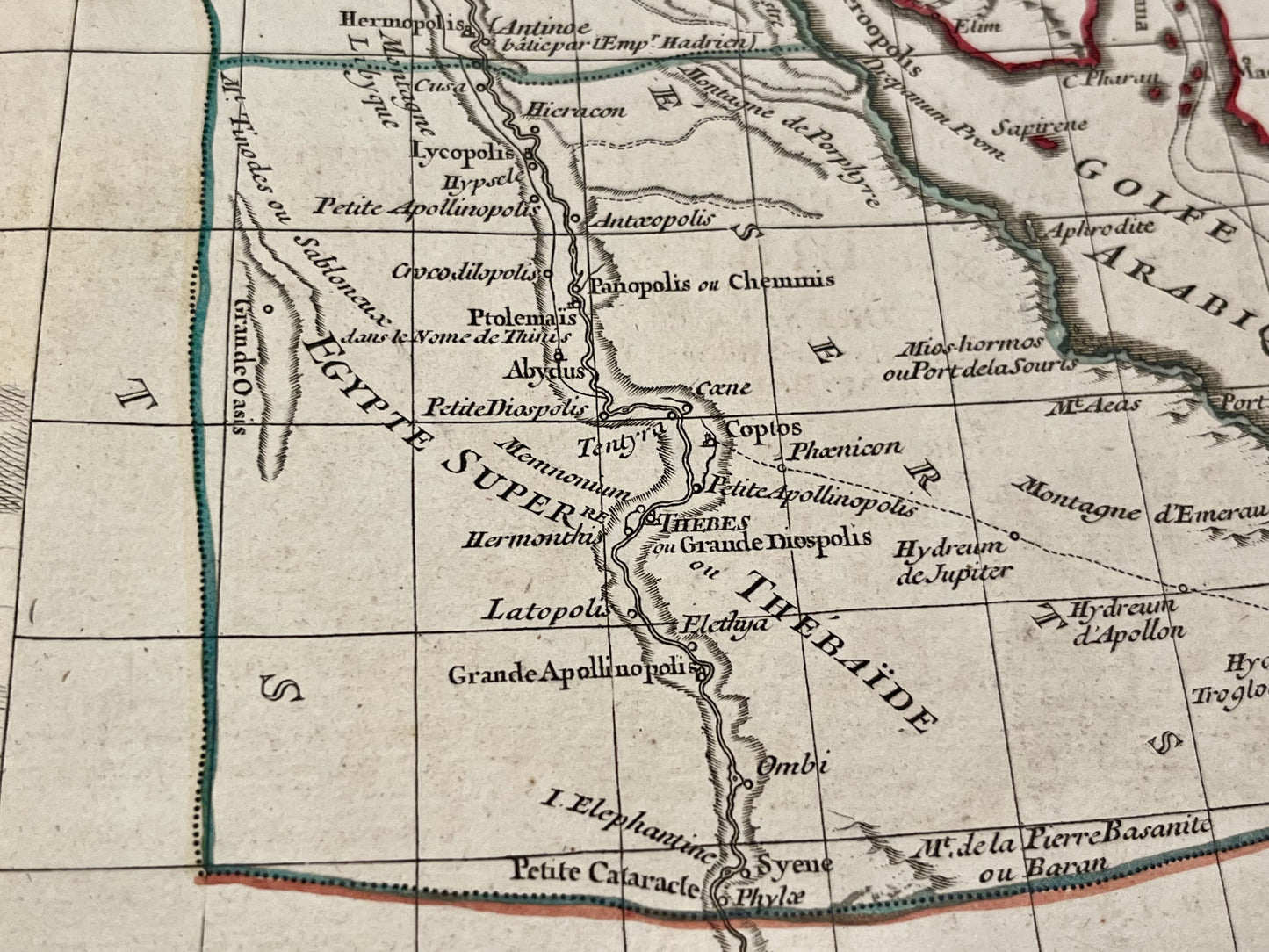 Carte geographique ancienne Haute Egypte