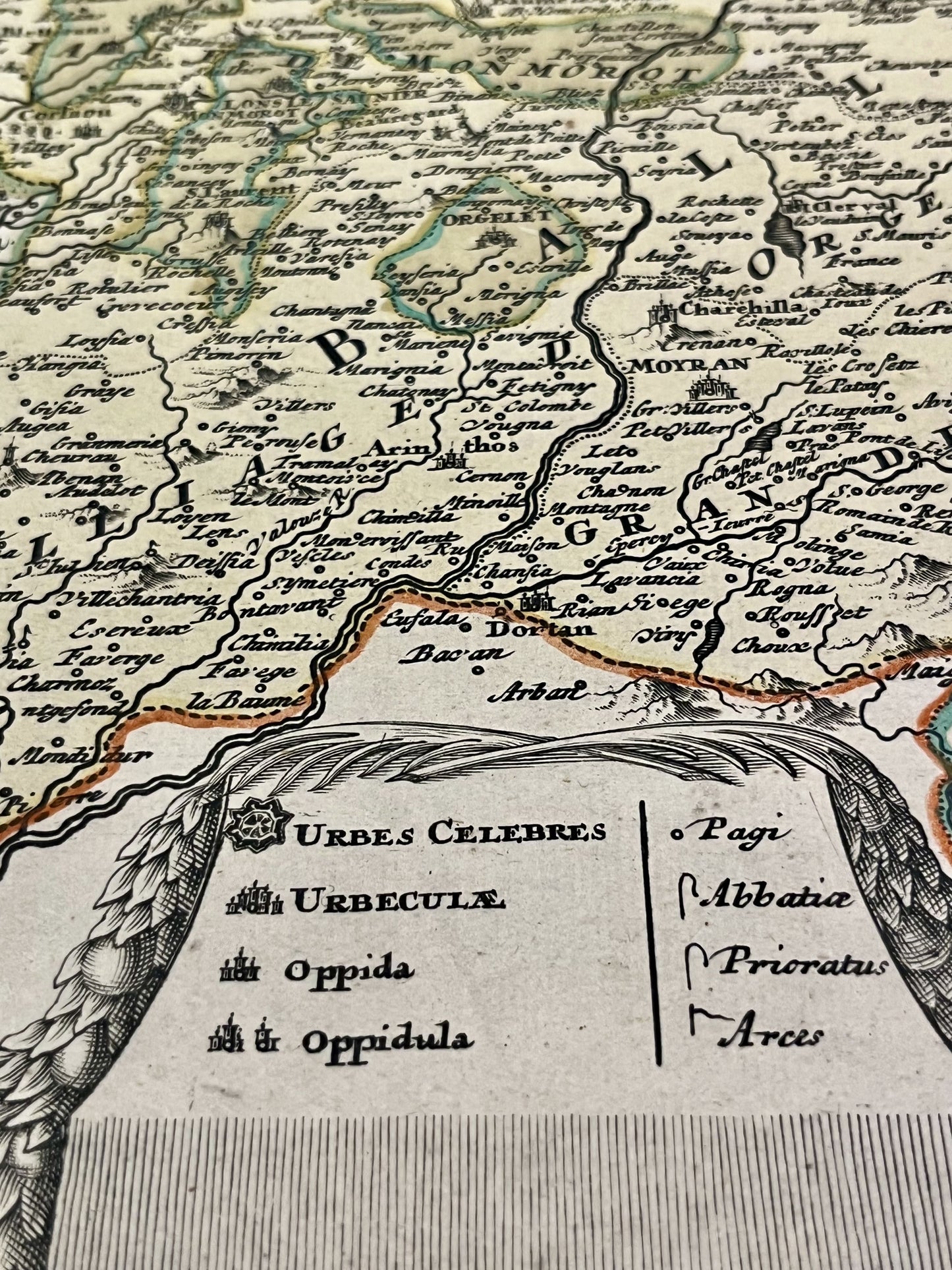Carte geographique ancienne Jura Doubs Haute-Saone