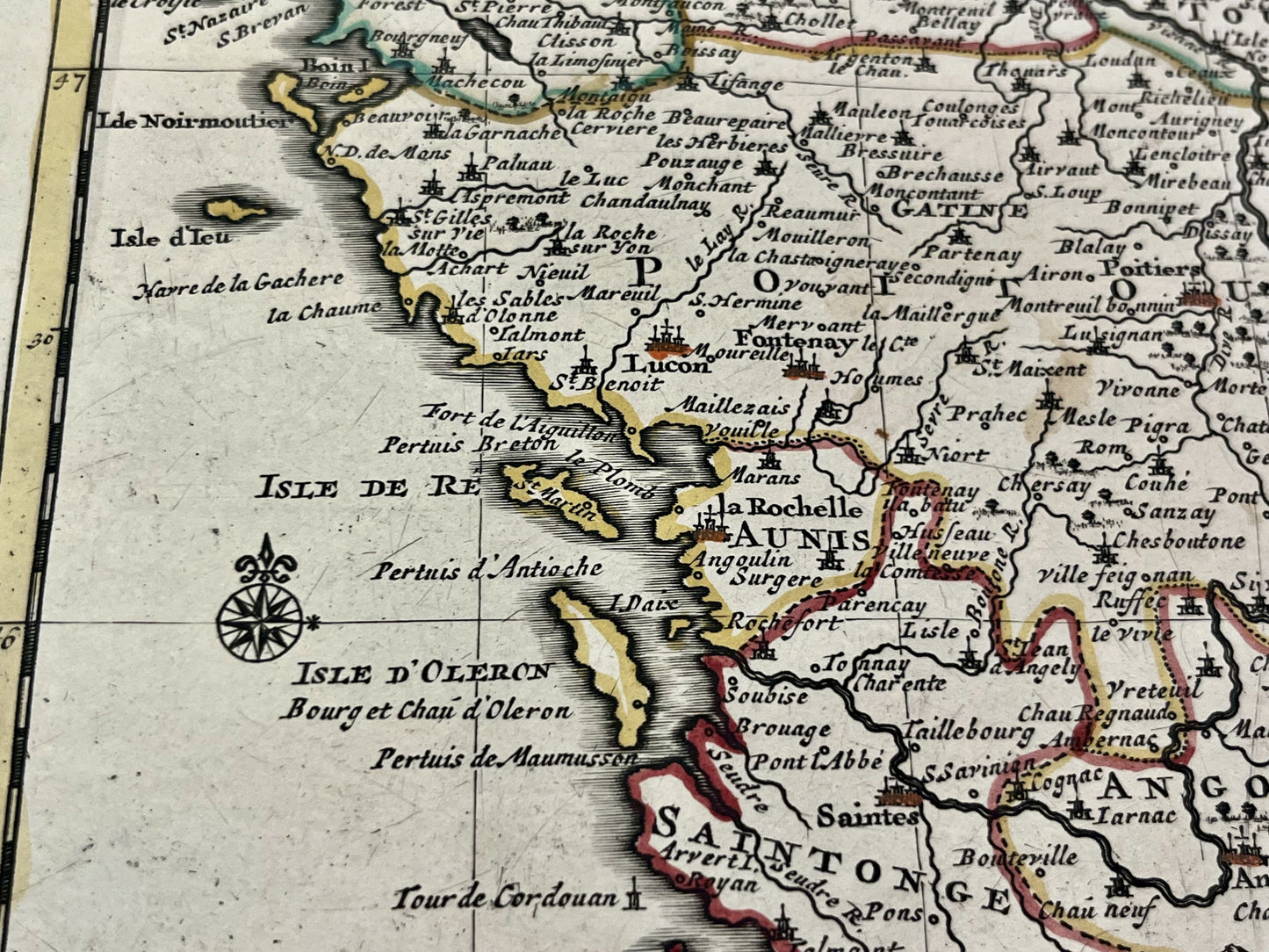 Carte geographique ancienne Oleron Re