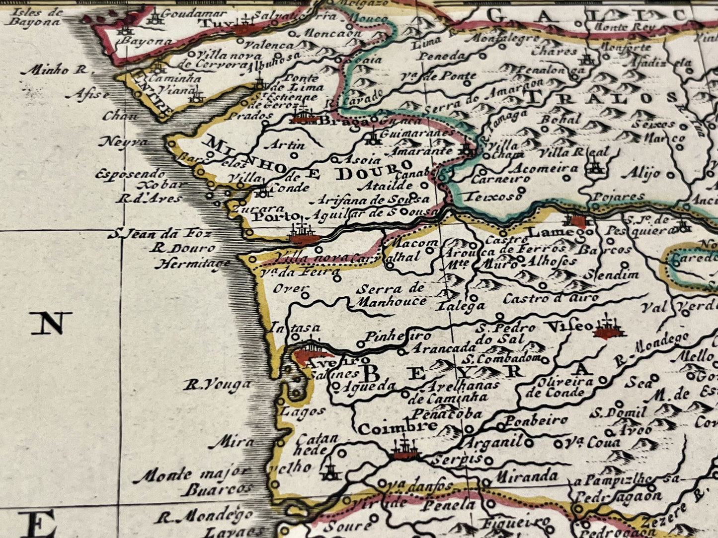 Carte geographique ancienne Porto Portugal