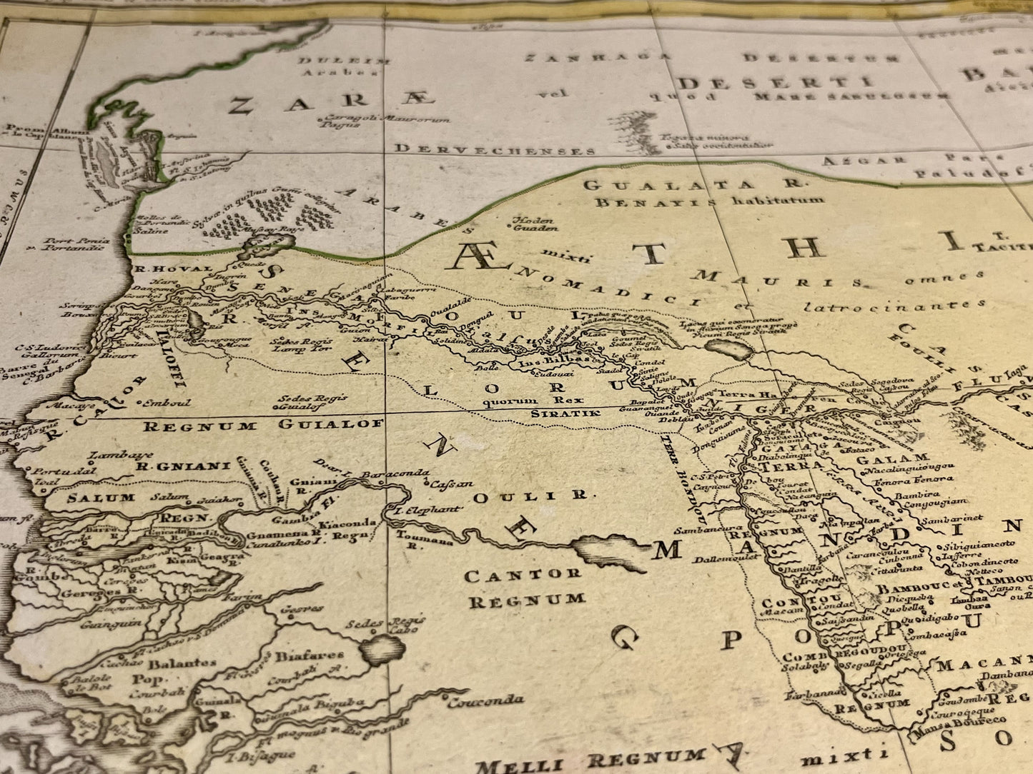 Carte geographique ancienne Sahara et Senegal