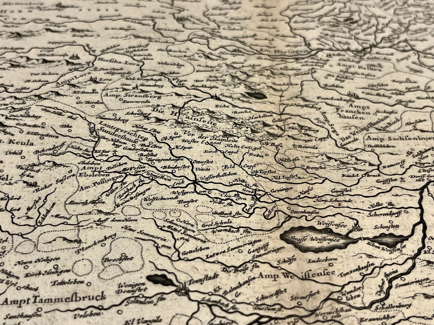 Carte geographique ancienne Thuringe