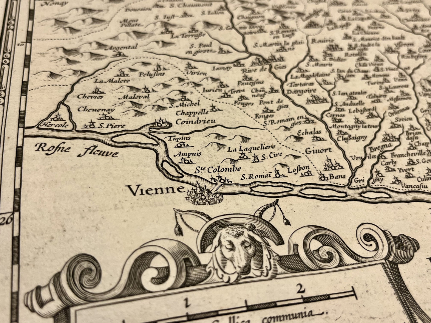 Carte geographique ancienne Vienne Ardeche