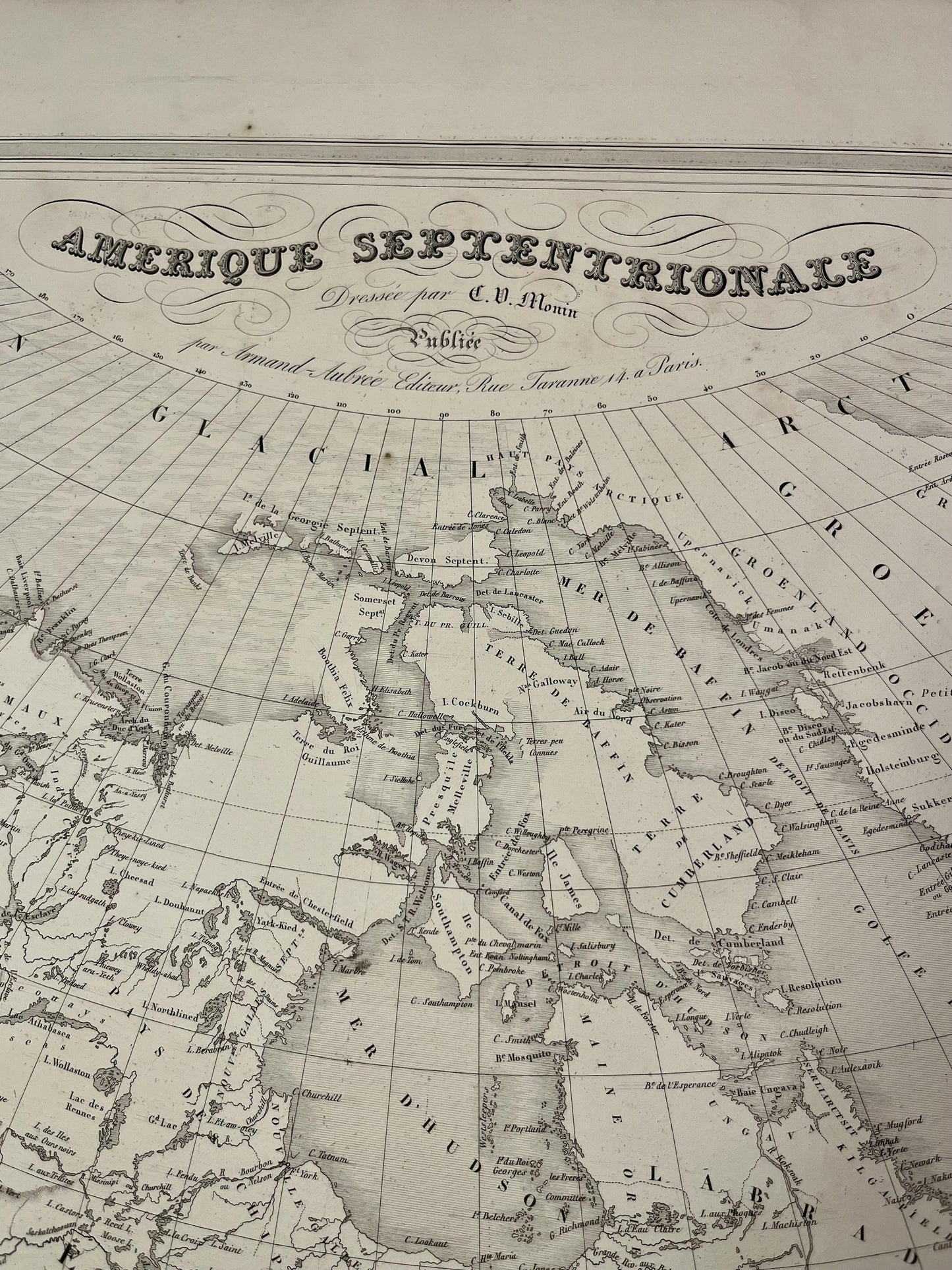Carte geographique ancienne decoration Amerique septentrionale