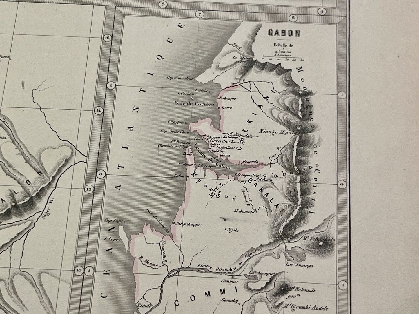 Carte geographique ancienne du Gabon