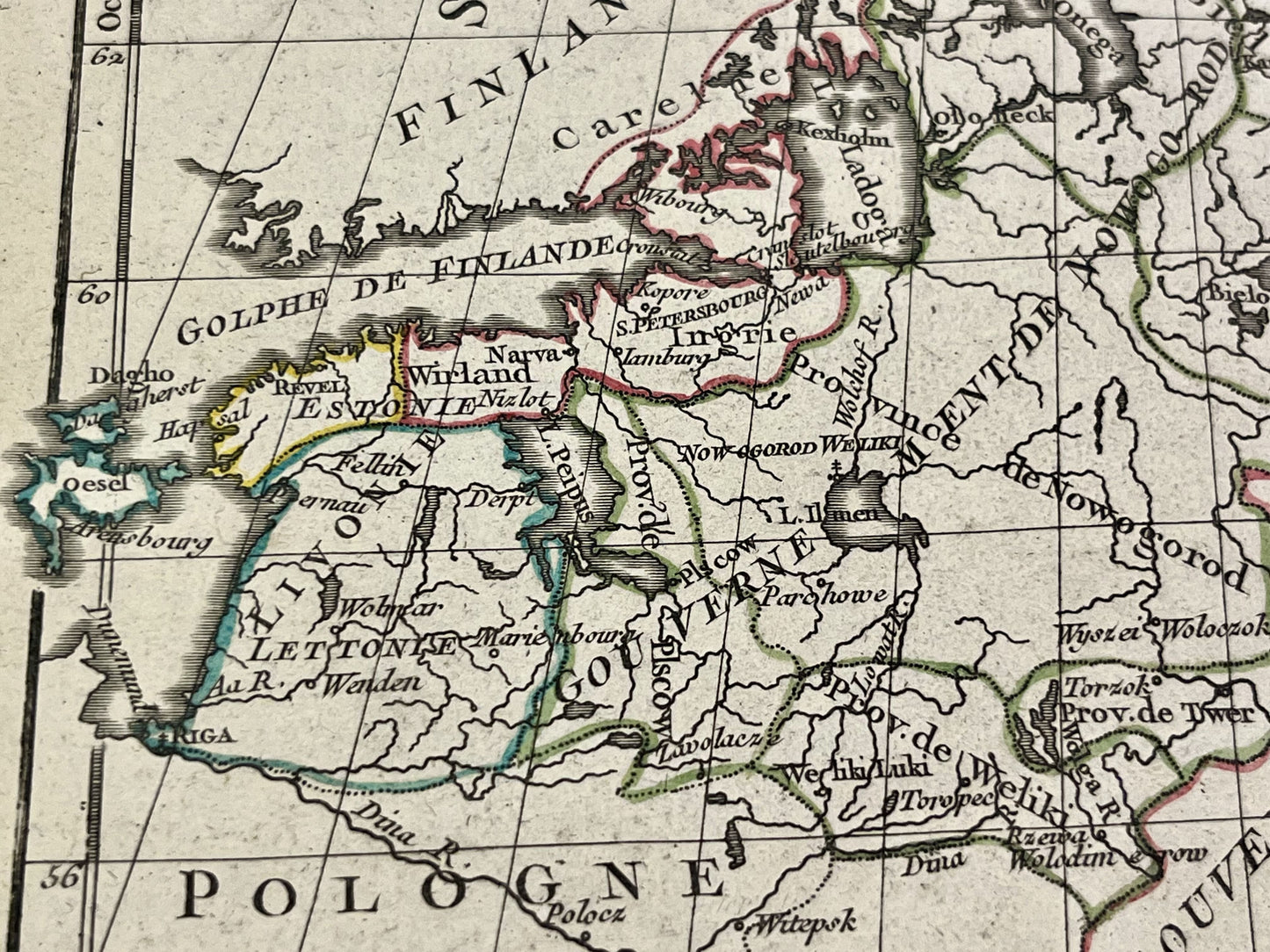 Carte geographique ancienne pays baltes