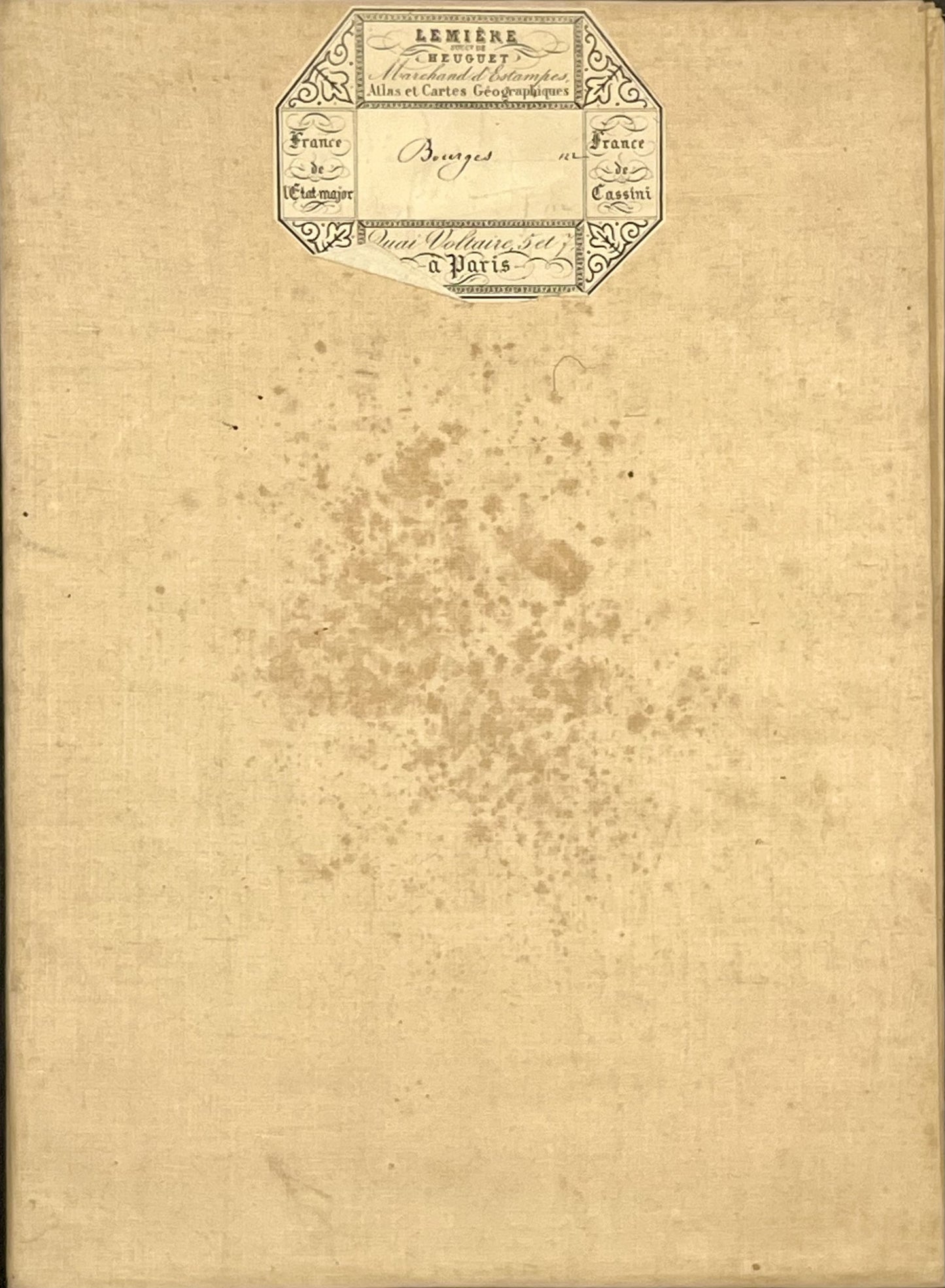 Carte geographique entoilee Bourges