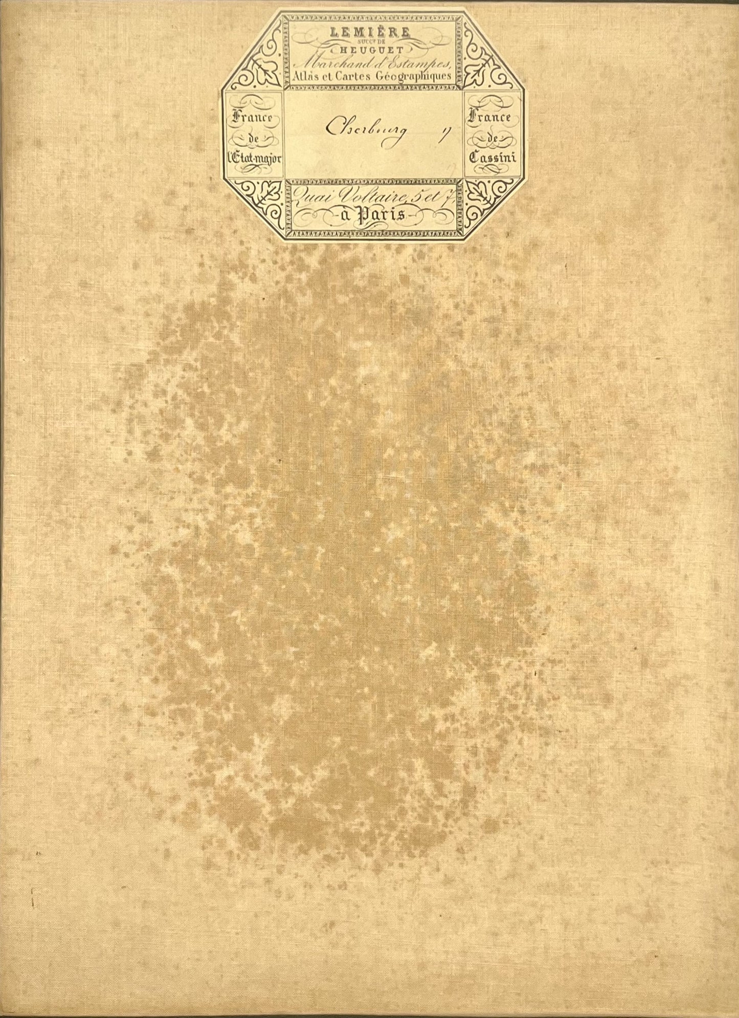 Carte geographique entoilee Cherbourg
