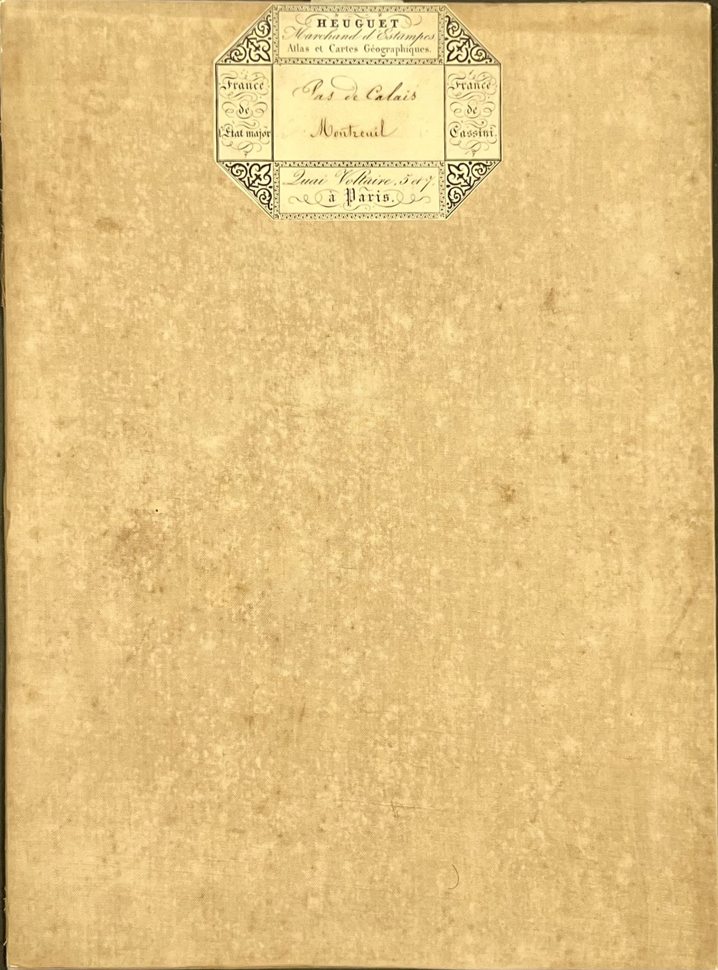 Carte geographique entoilee Montreuil-sur-Mer