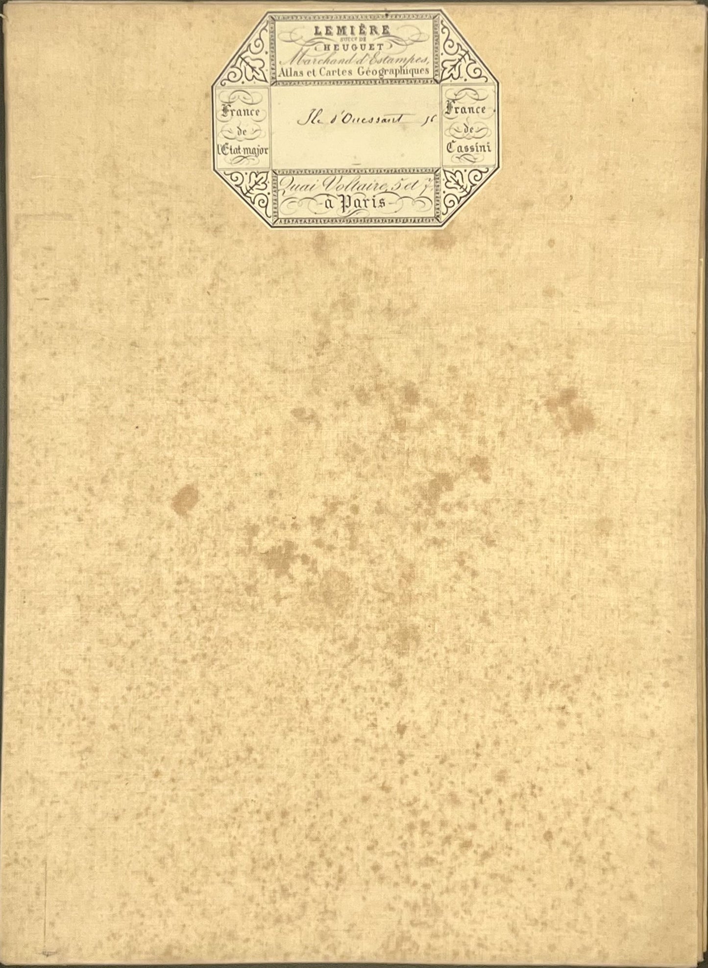 Carte geographique entoilee Ouessant