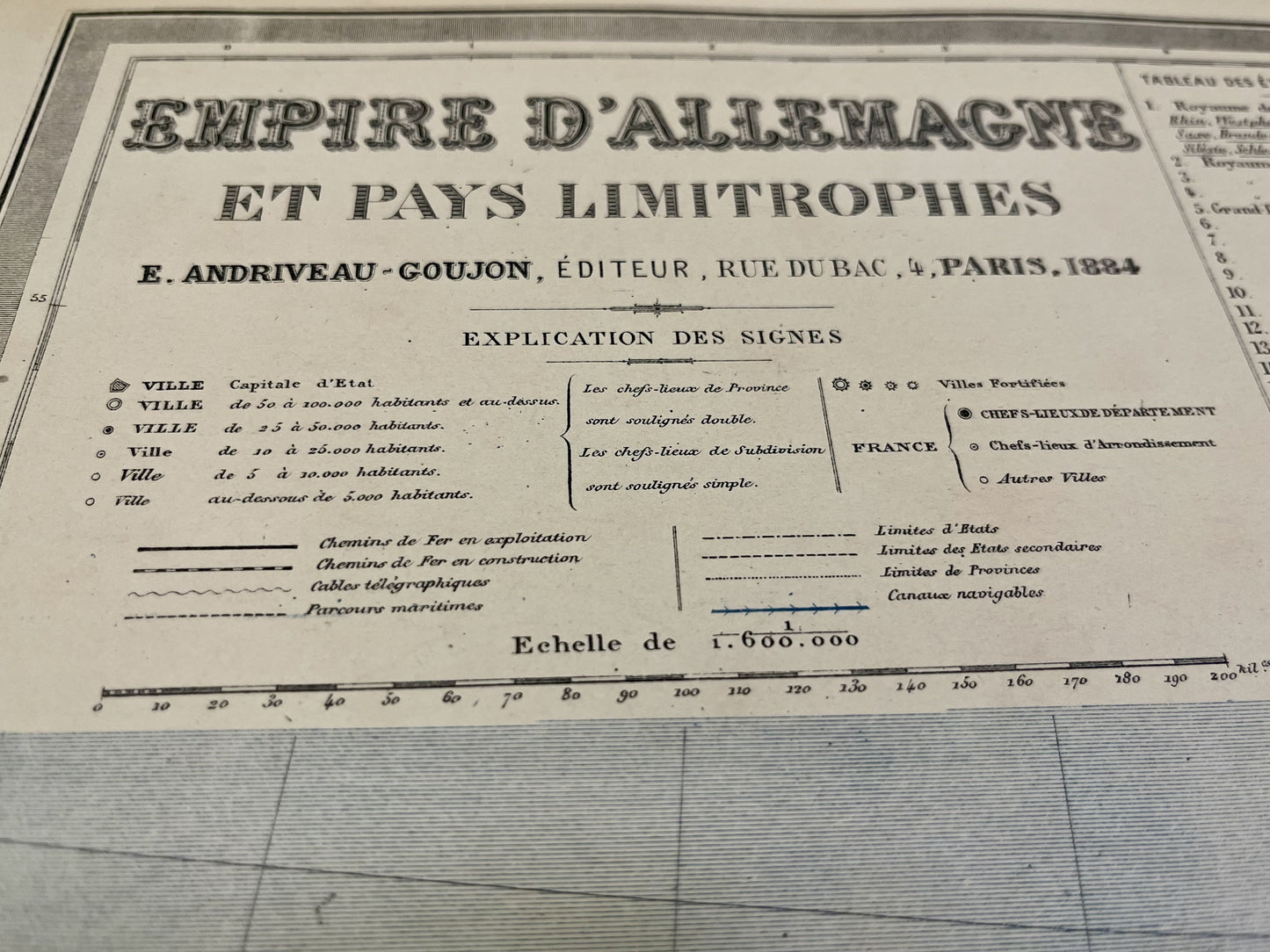 Carte geographique vintage Allemagne