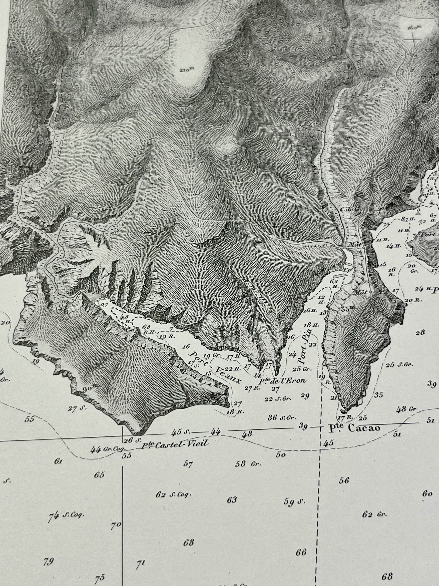 Carte marine ancienne calanques proches Cassis