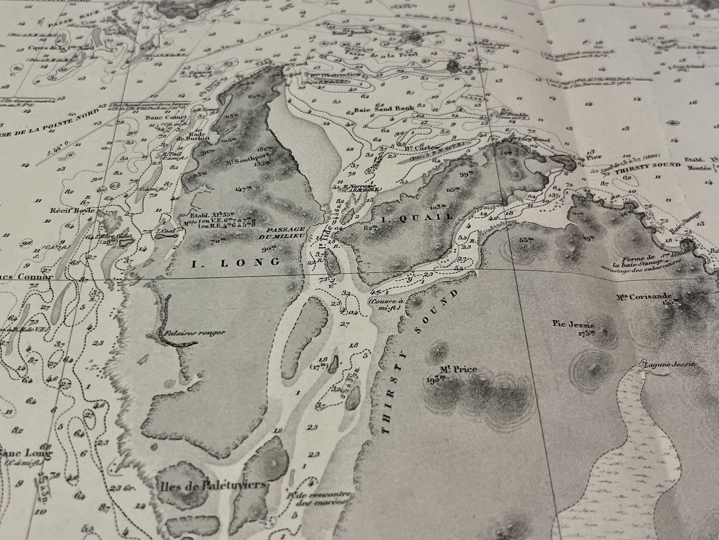 Carte marine ancienne cote Est Australie