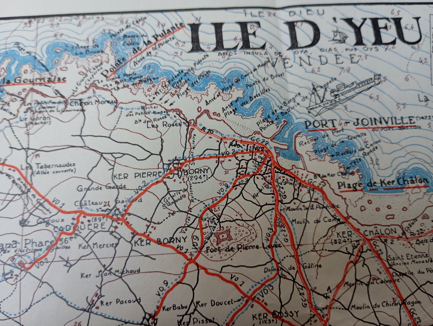 Carte retro de l'Ile d Yeu - 1938