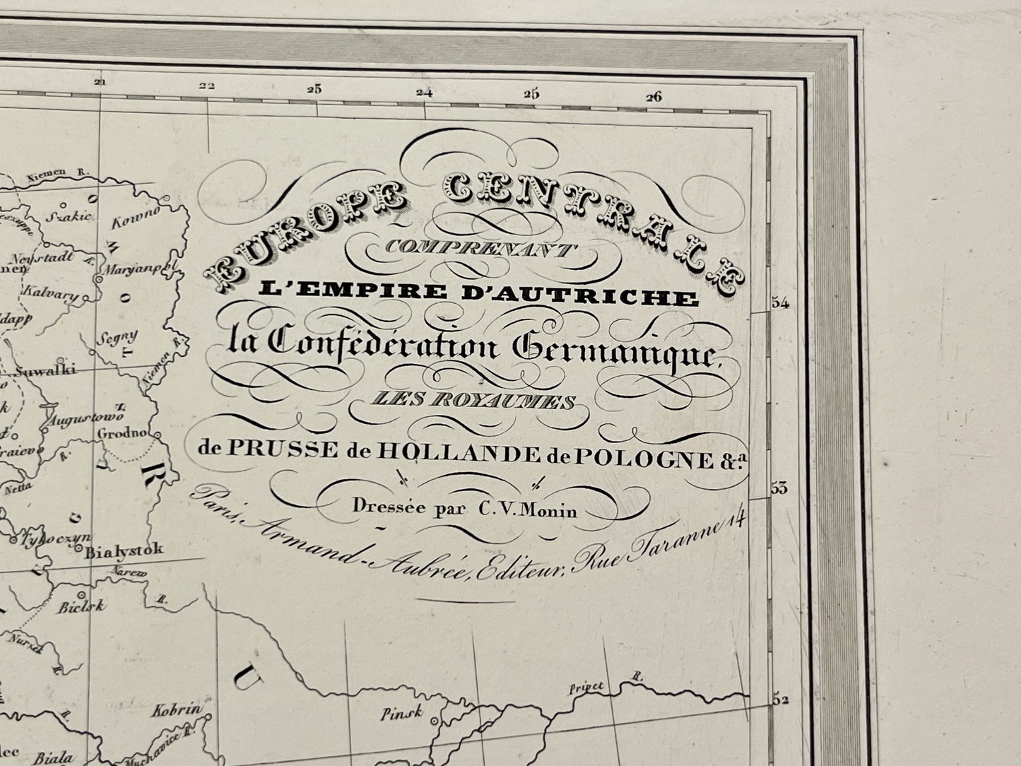 Carte vintage Empire Autriche Confederation Germanique