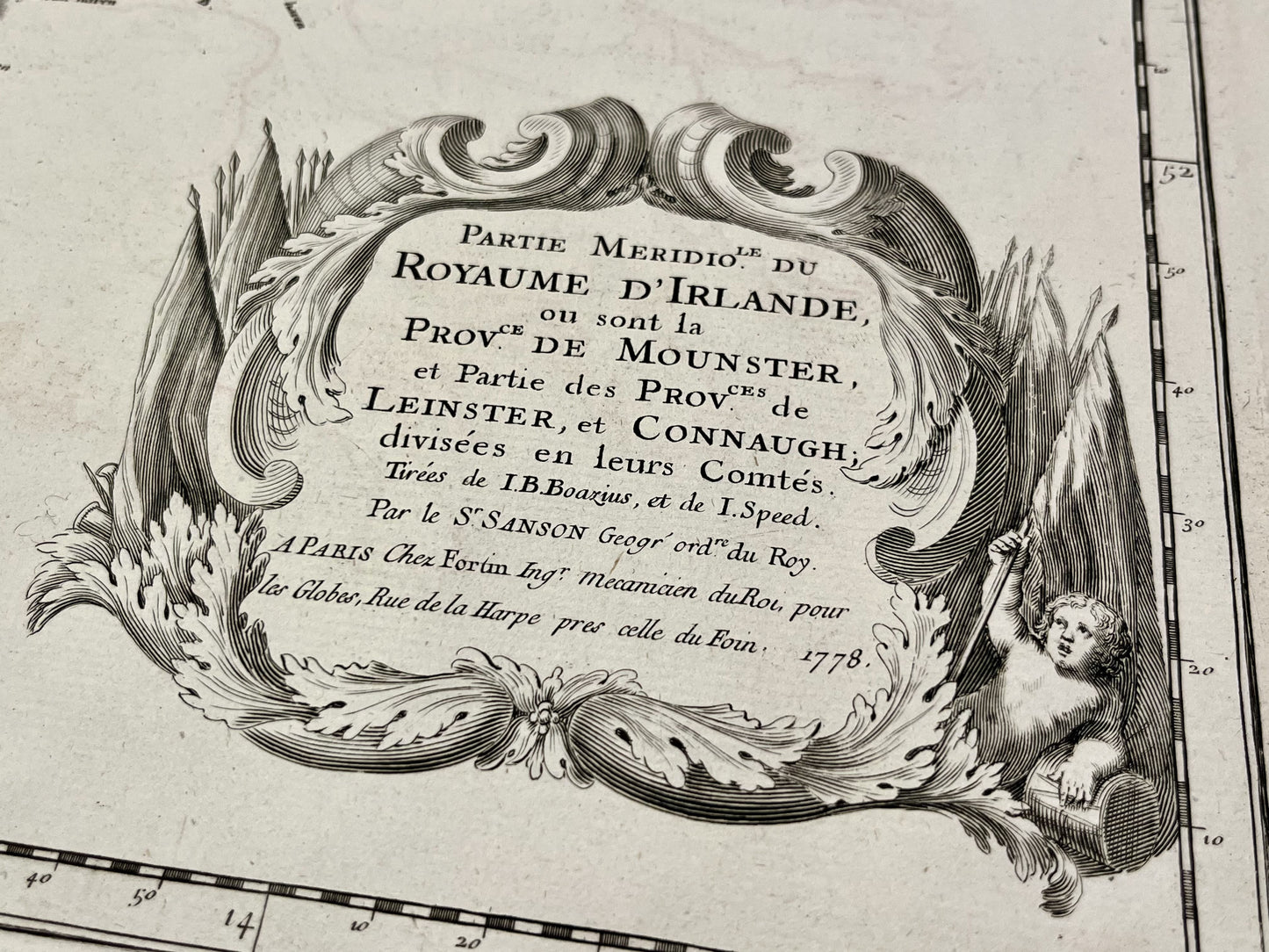 Carte vintage Irlande decorative Munster Leinster