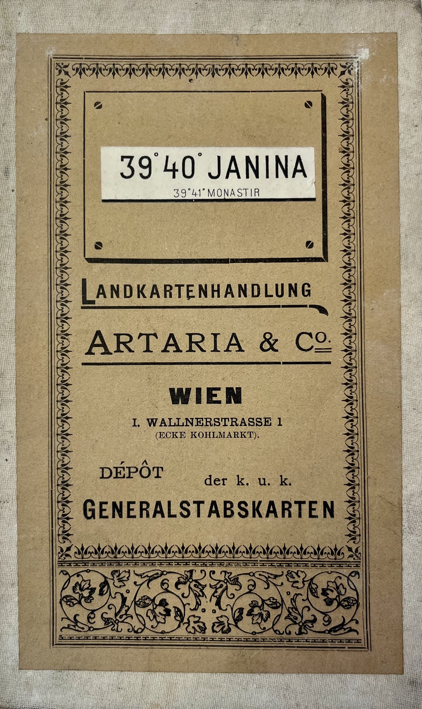 Carte vintage ancienne Janina Grece