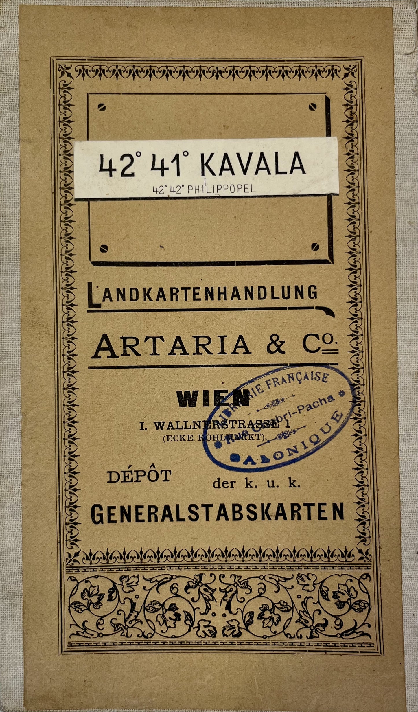 Carte vintage ancienne Kavala Grece