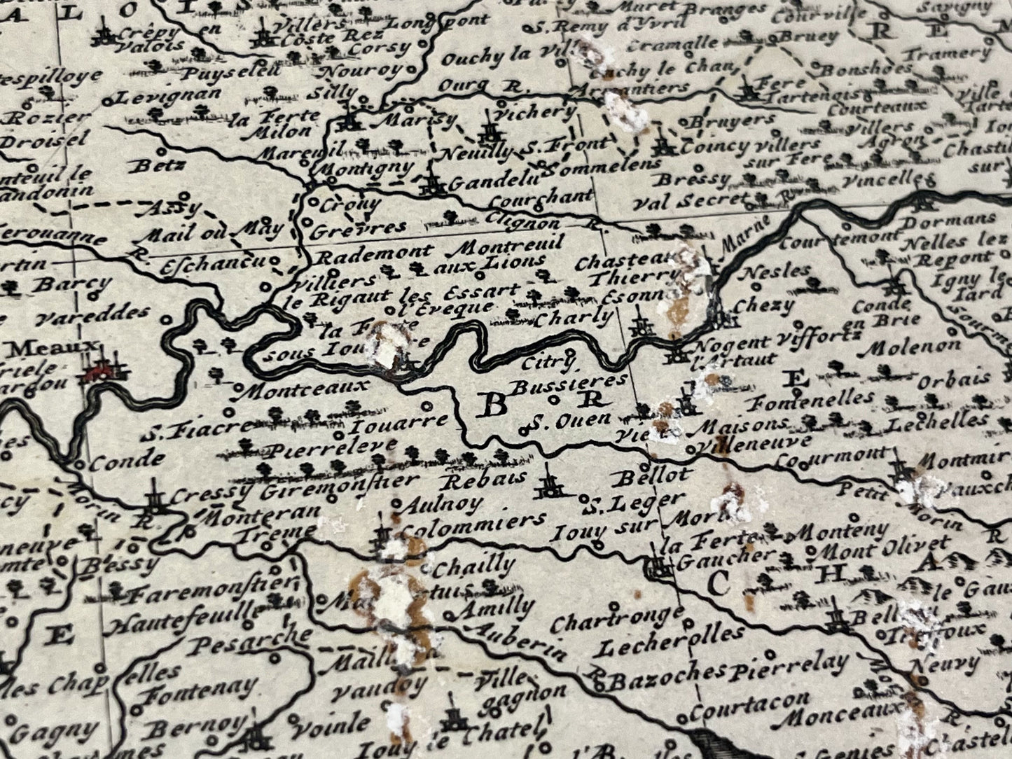 Carte vintage authentique Ile-de-France