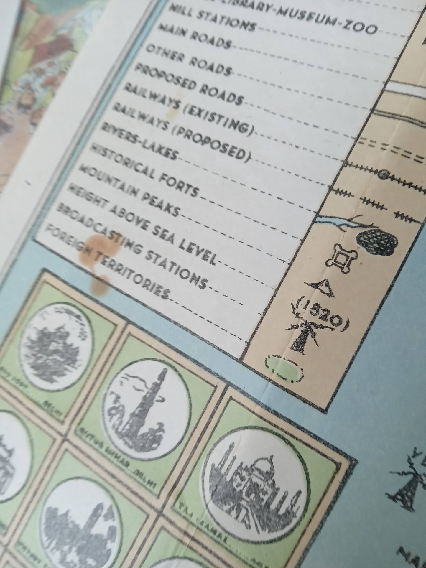 Carte vintage et touristique Inde