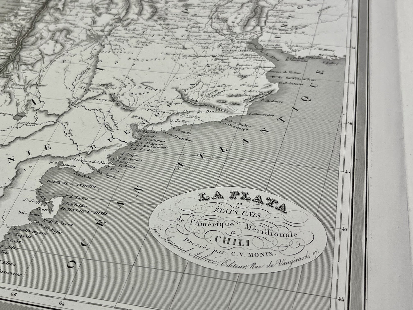 Carte vintage la Plata Argentine Chili