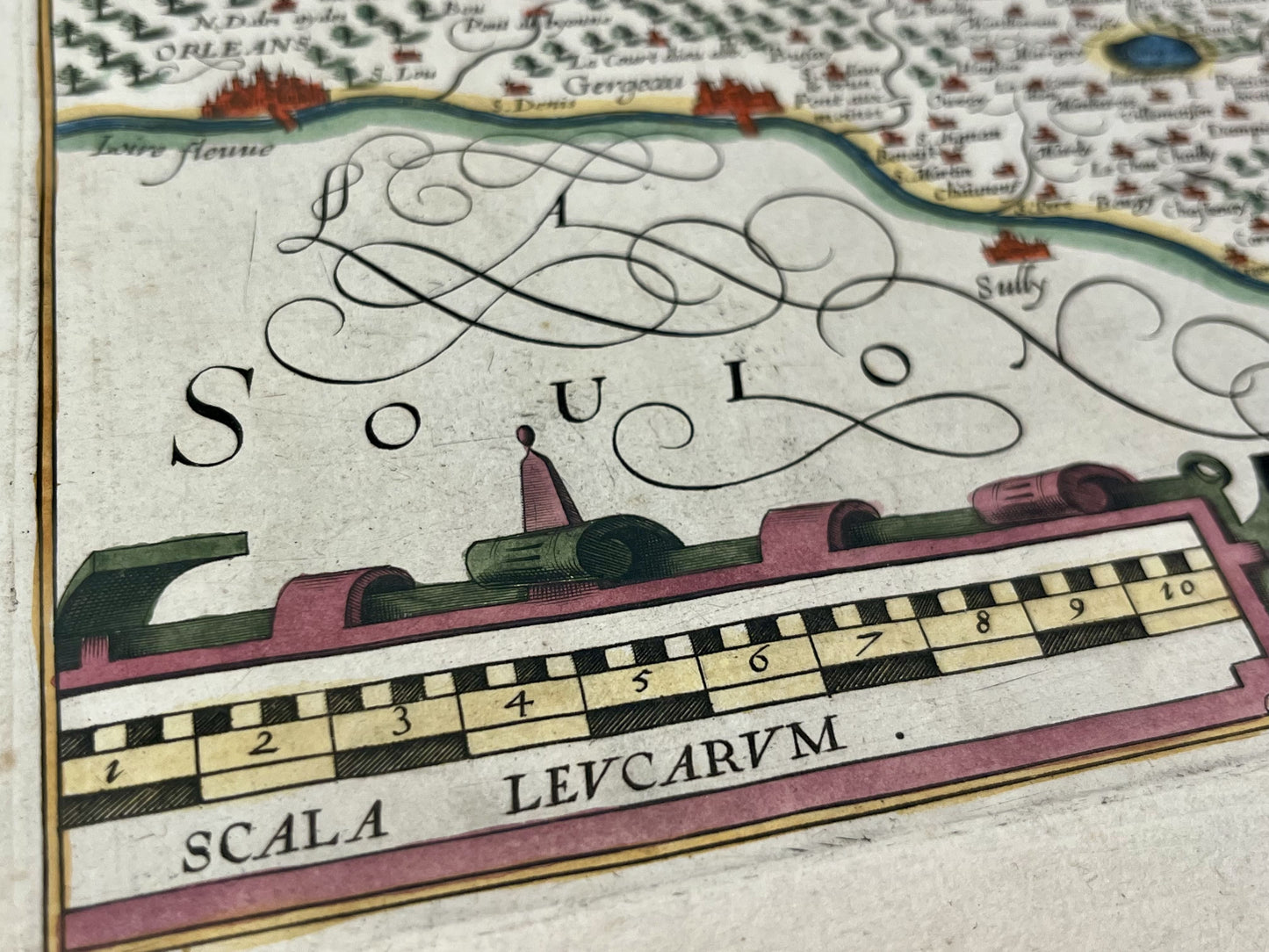 Cartouche carte geographique ancienne Yonne