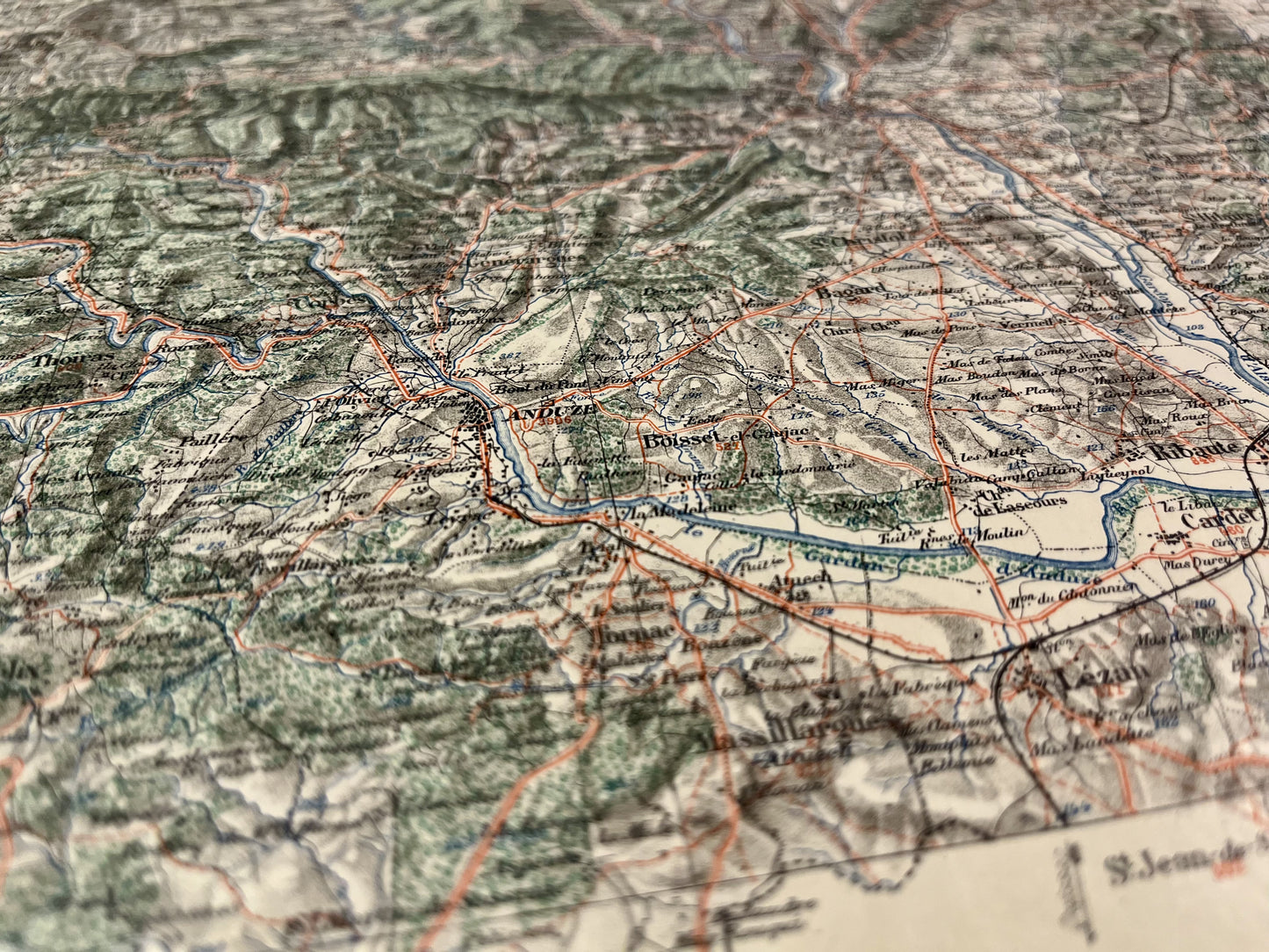 Décoration carte géographique d'Alès, Gard