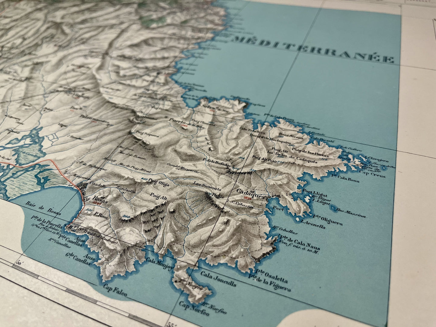 Décoration carte géographique de Banyuls-sur-Mer, Pyrénées-Orientales