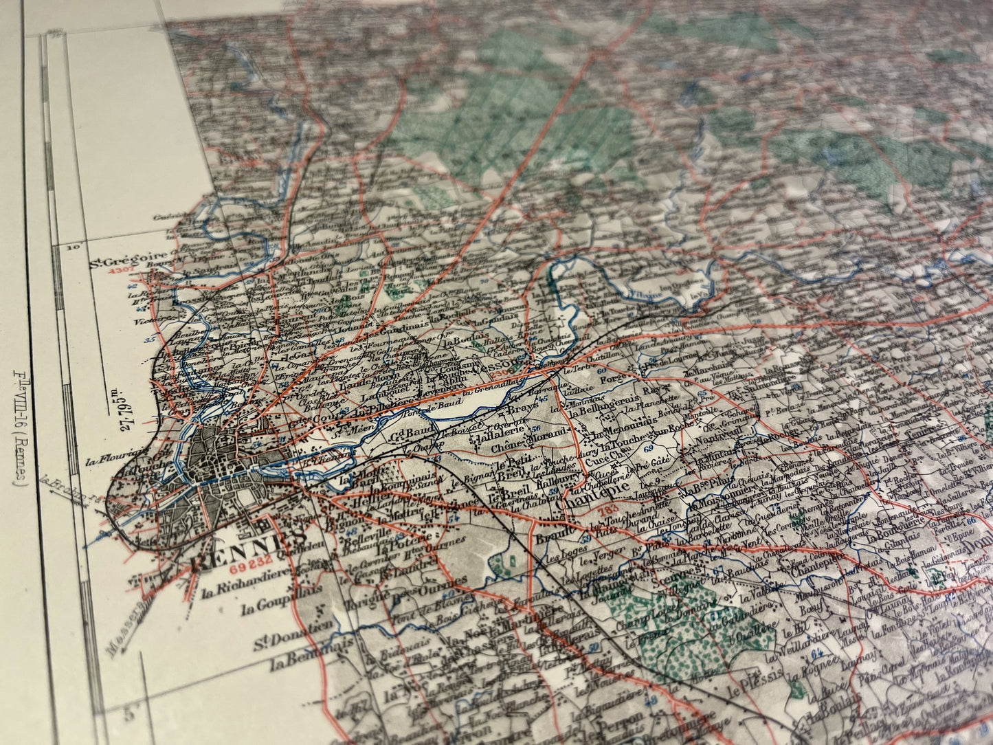 Décoration carte géographique de Vitré, Ille-et-Vilaine, Bretagne