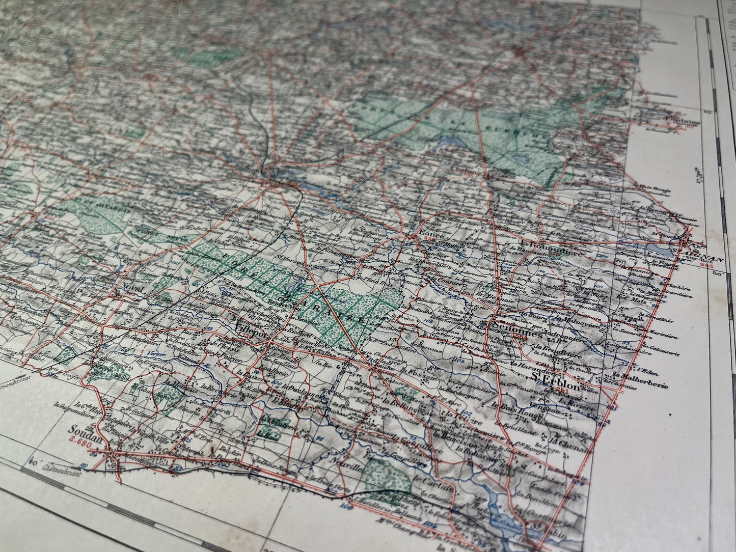 Décoration carte géographique de la Guerche-de-Bretagne, Ille-et-Vilaine